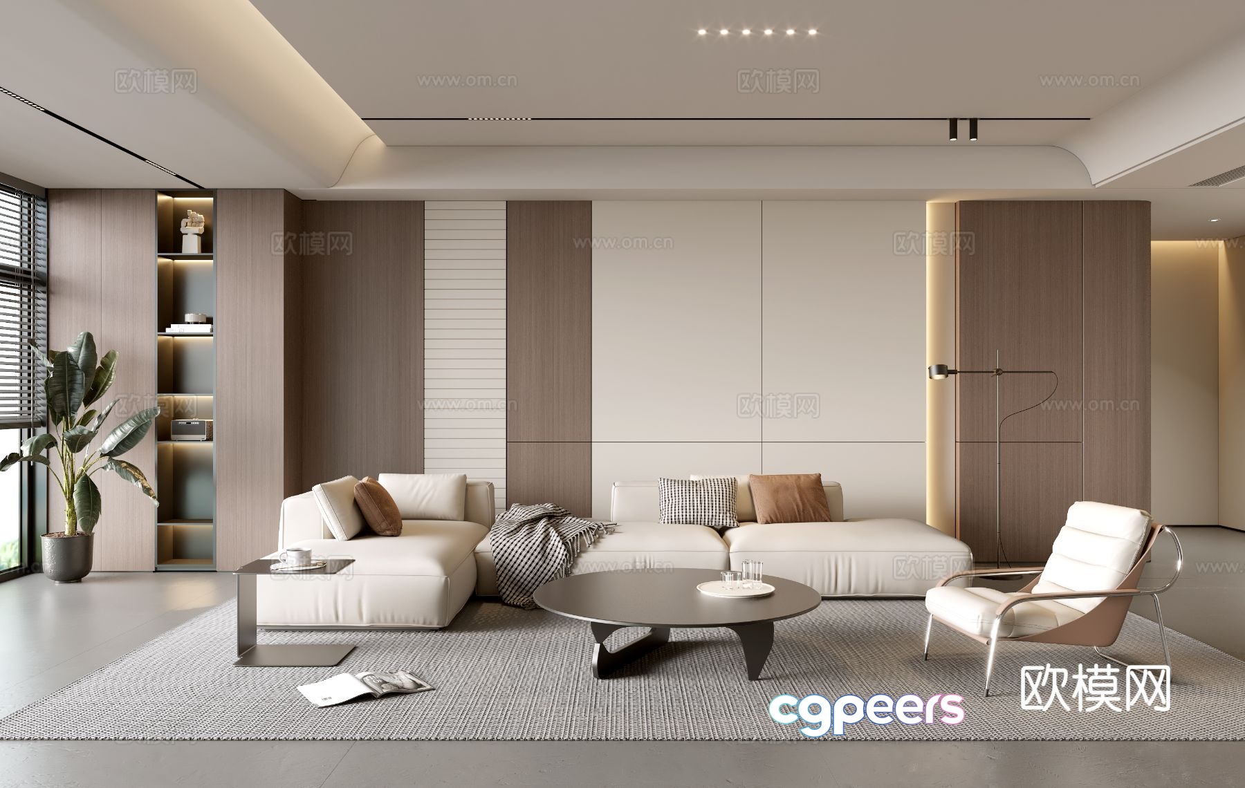 Modern simple living room balcony cabinet sofa combination coffee table sofa background wall 3d model Modern simple living room balcony cabinet sofa combination coffee table sofa background wall 3d model