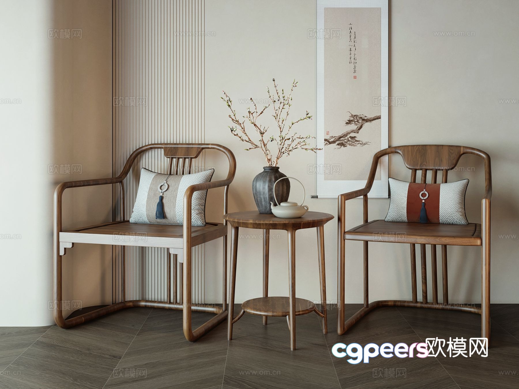 New Chinese chair 3d model New Chinese chair 3d model