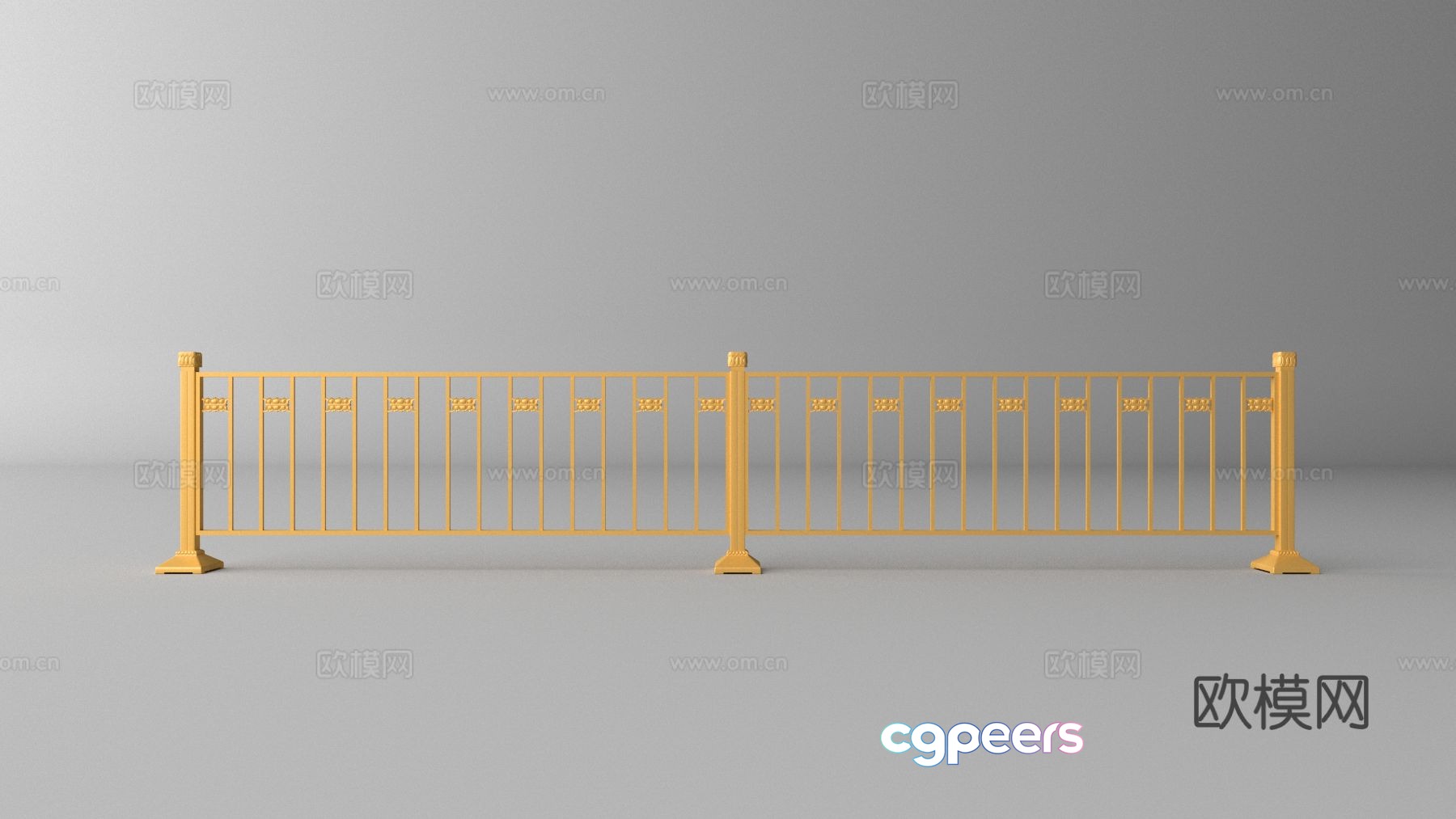 Guardrail Rail Hardware Components Fence Municipal Road Traffic Isolation Fence Golden Guardrail 3D Model Guardrail Rail Hardware Components Fence Municipal Road Traffic Isolation Fence Golden Guardrail 3D Model