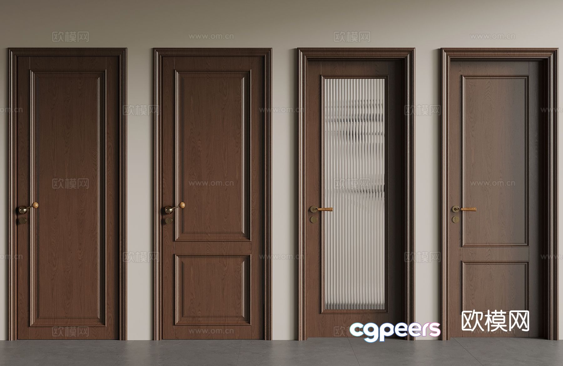 Medium style single-open door interior door glass door 3d model Medium style single-open door interior door glass door 3d model