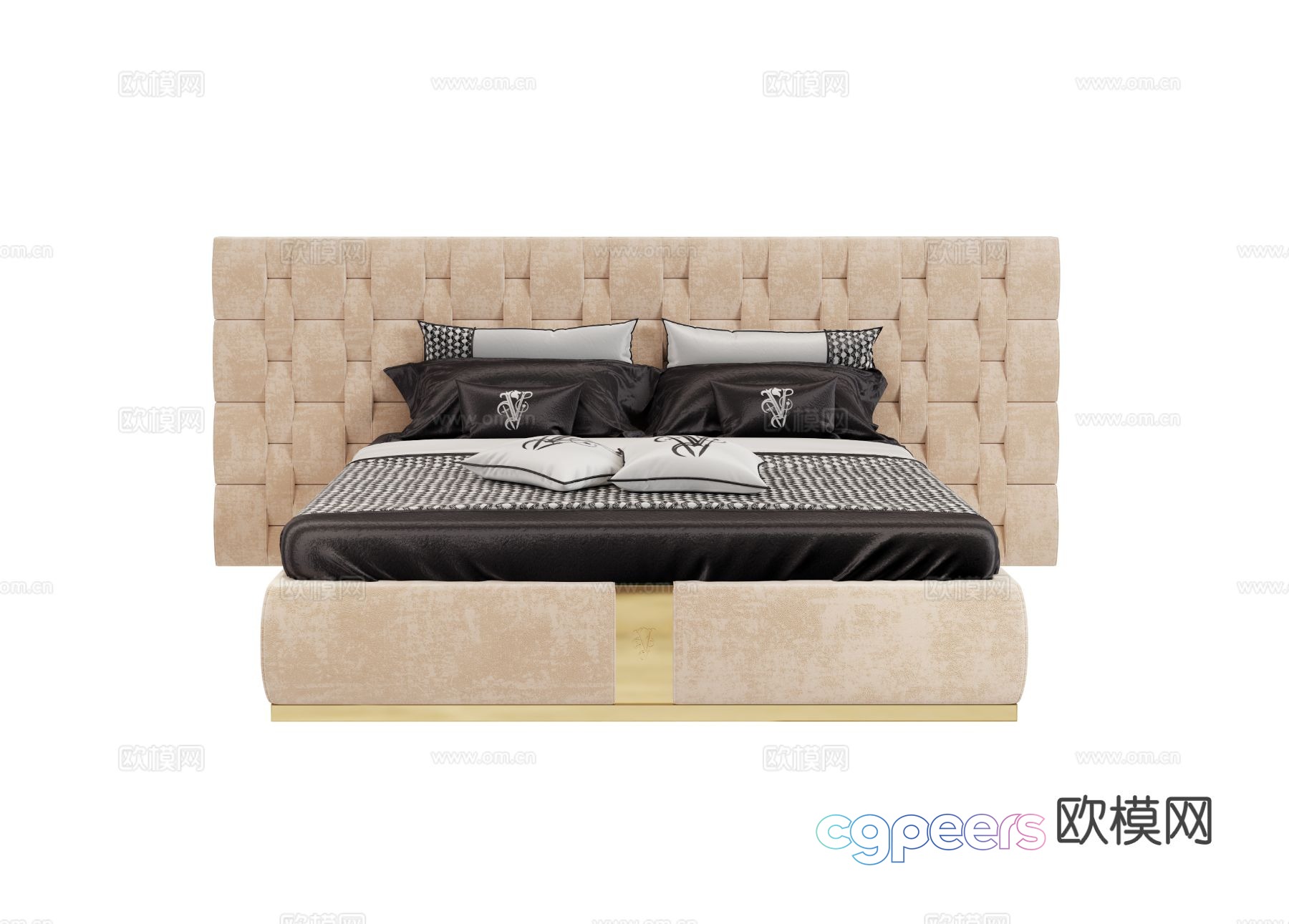 Visionnaire PERKINS Double Bed 3D Model Visionnaire PERKINS Double Bed 3D Model