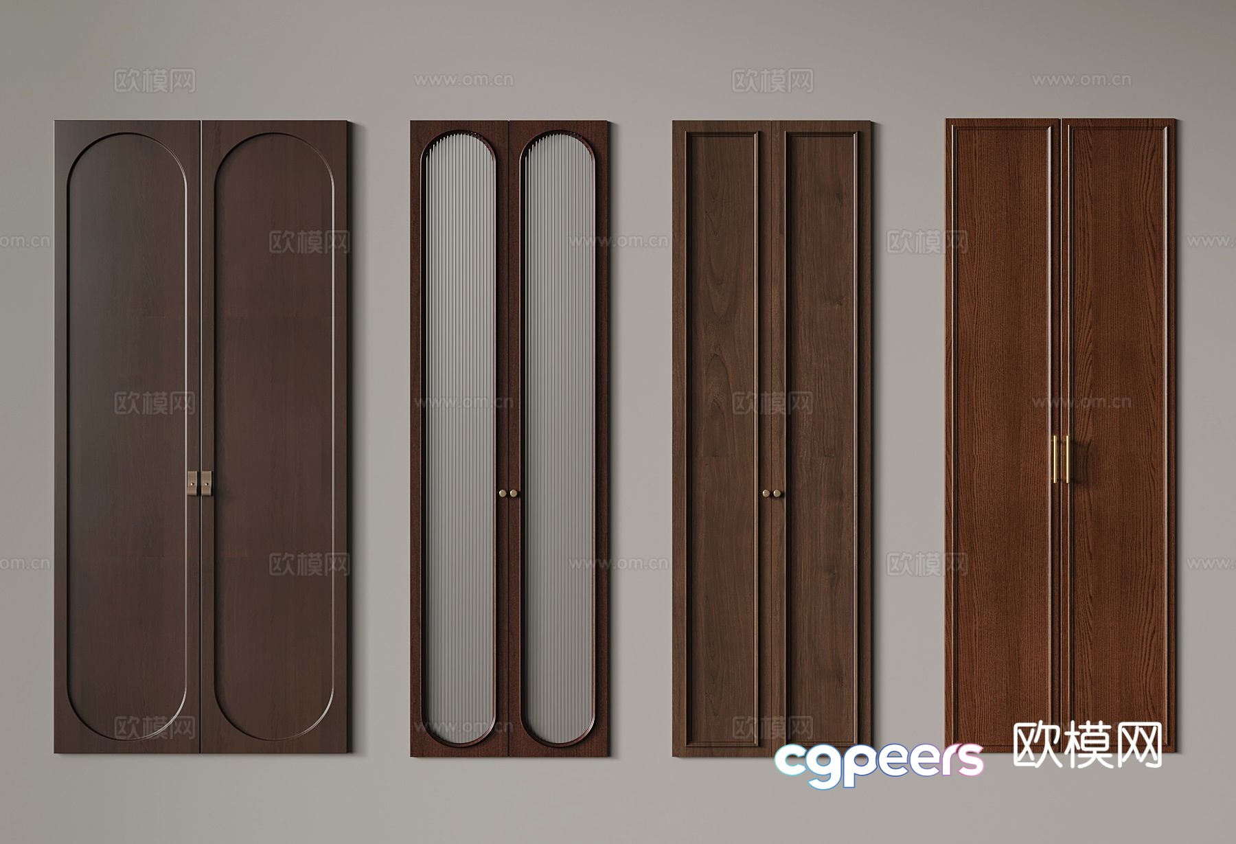 French old cabinet door 3D model French old cabinet door 3D model
