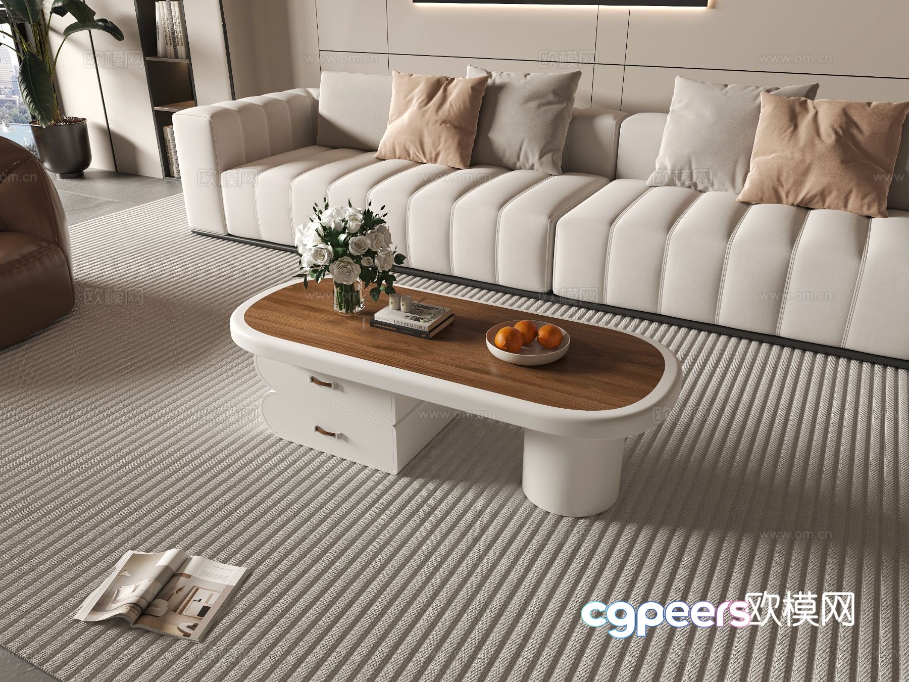 Oval coffee table 3d model Oval coffee table 3d model