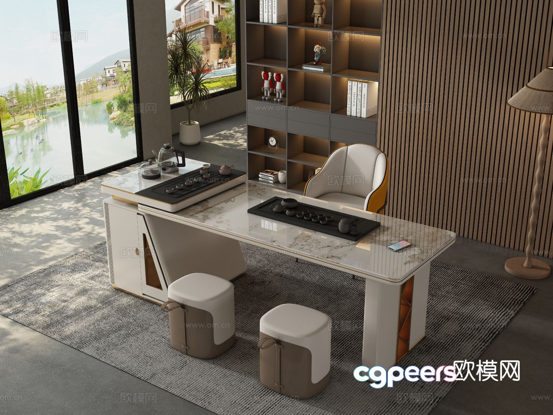 Modern tea table tea table 3d model Modern tea table tea table 3d model