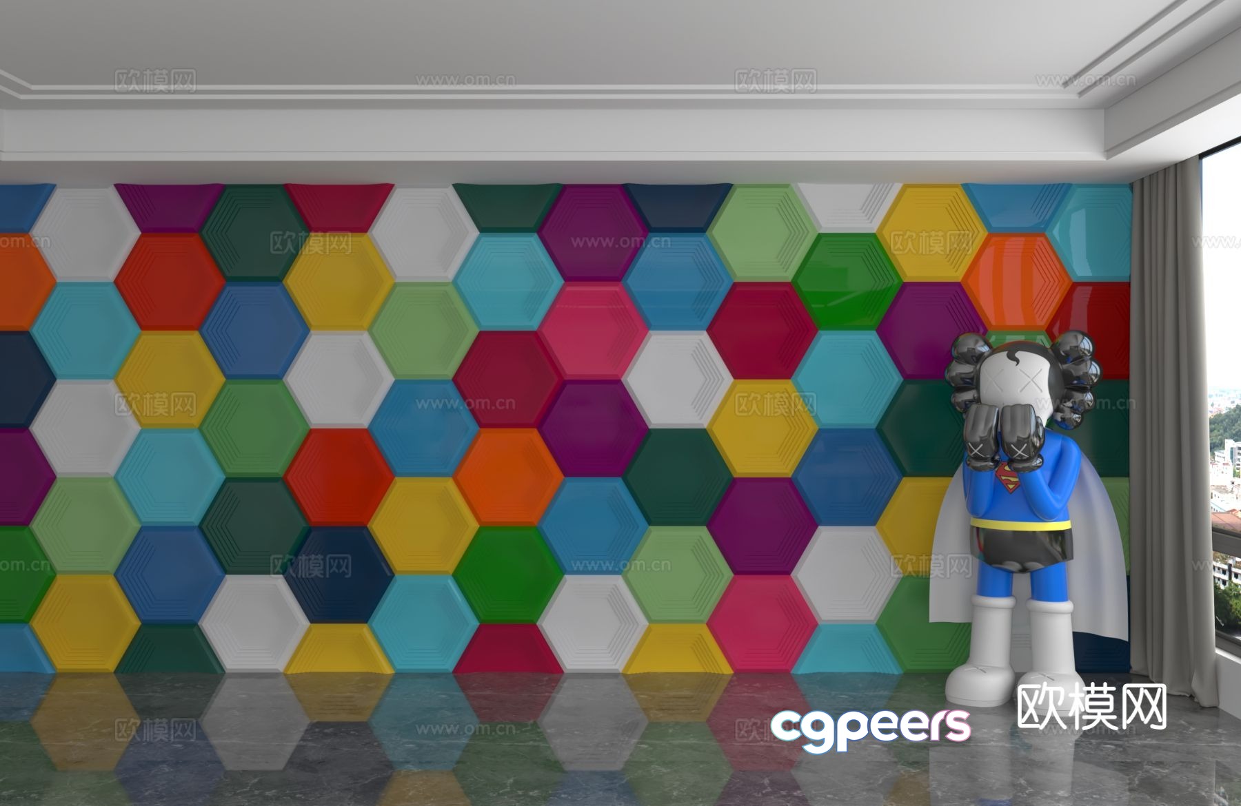 Modern background wall Geometric pattern background wall 3d model Modern background wall Geometric pattern background wall 3d model