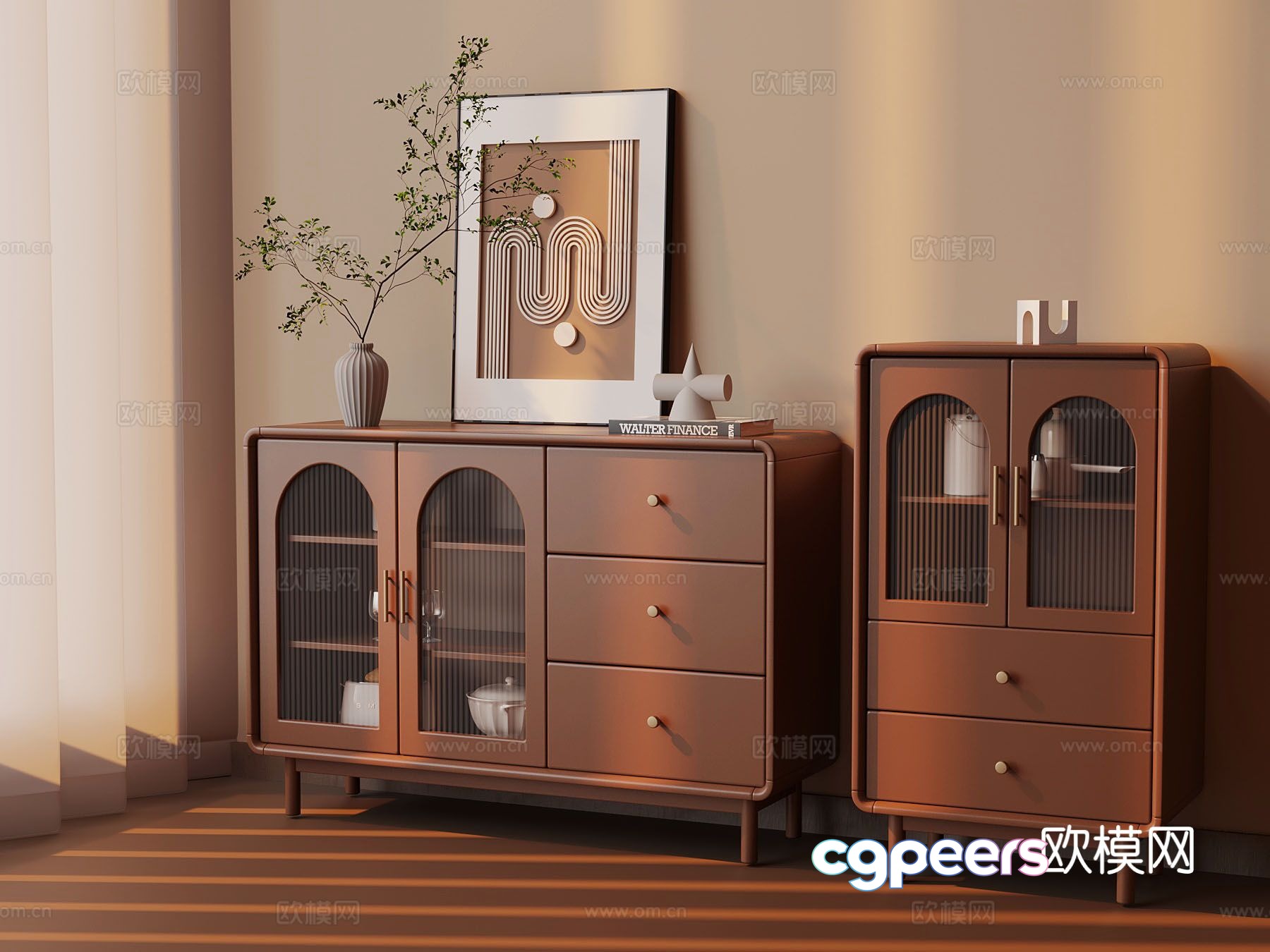 Modern sideboard decorative ornaments 3D model Modern sideboard decorative ornaments 3D model