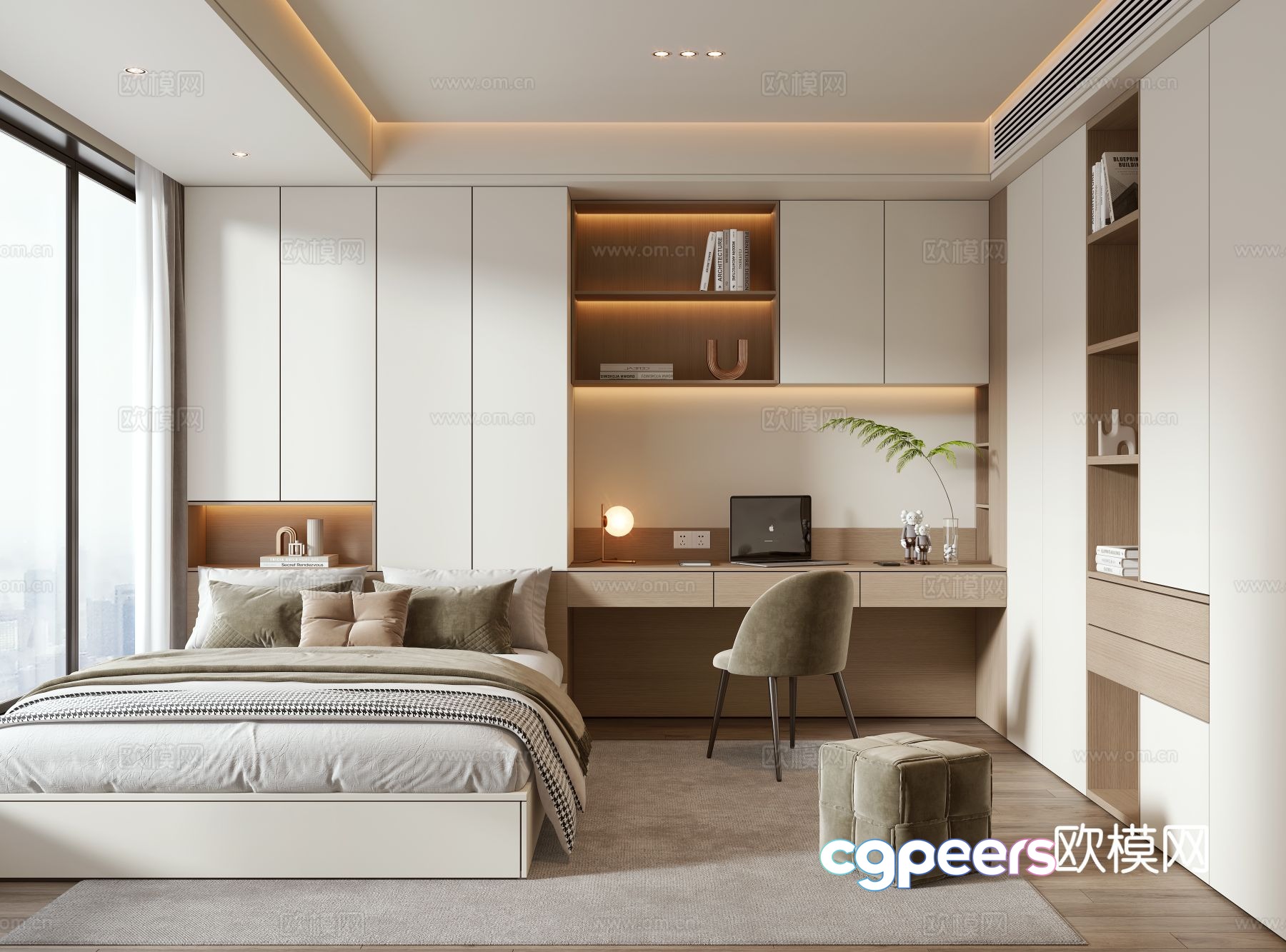 Modern tatami bedroom 3d model Modern tatami bedroom 3d model