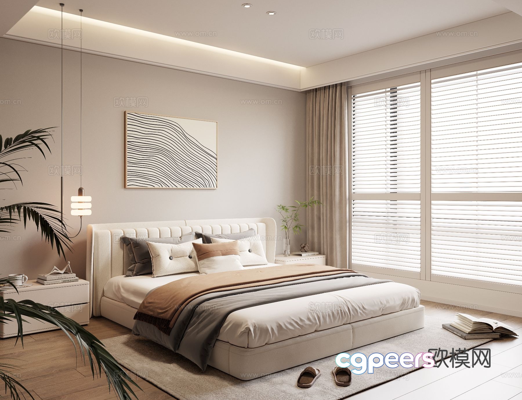 Modern simple bedroom master bedroom second bedroom double bed 3D model Modern simple bedroom master bedroom second bedroom double bed 3D model