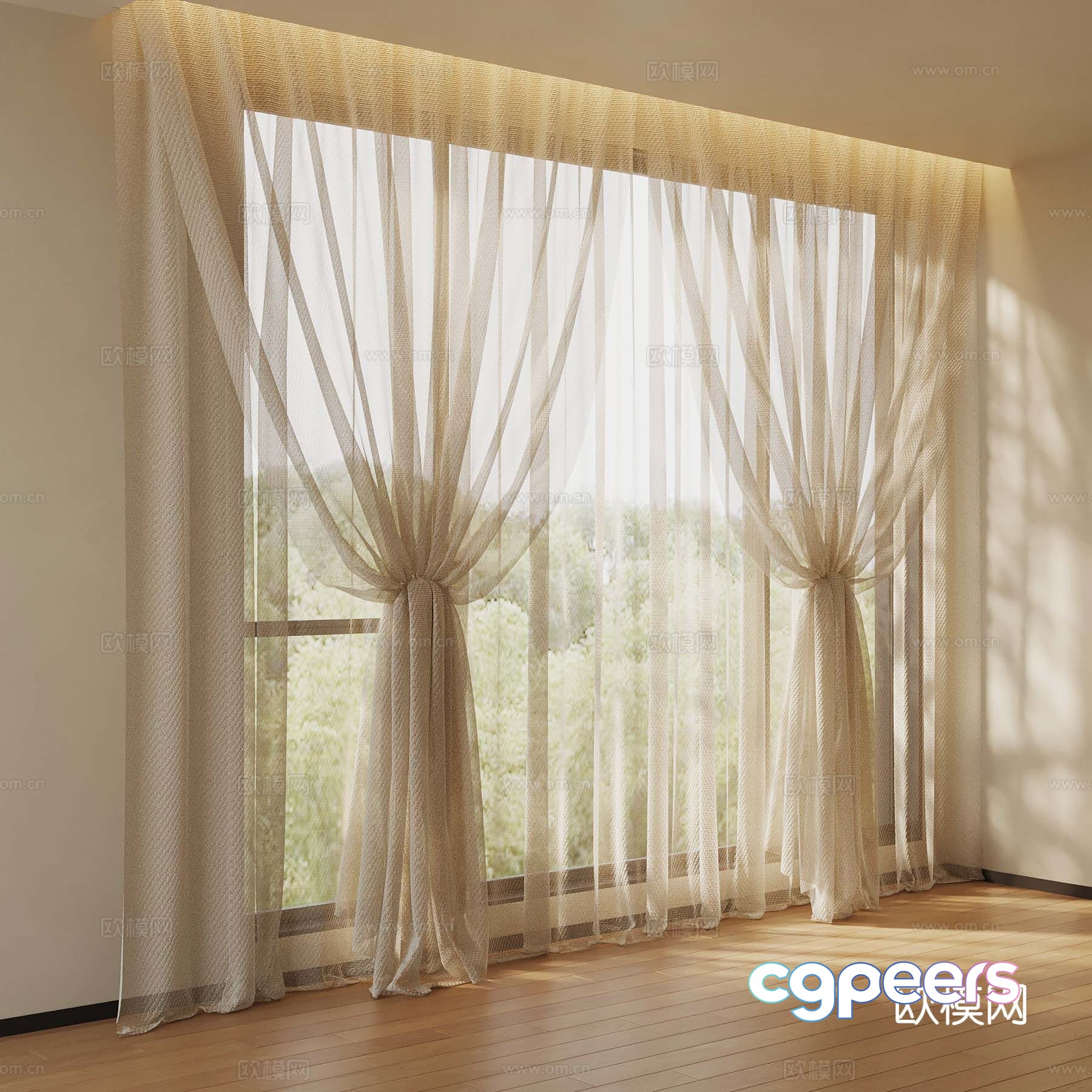French yarn curtain tulle curtain 3d model French yarn curtain tulle curtain 3d model