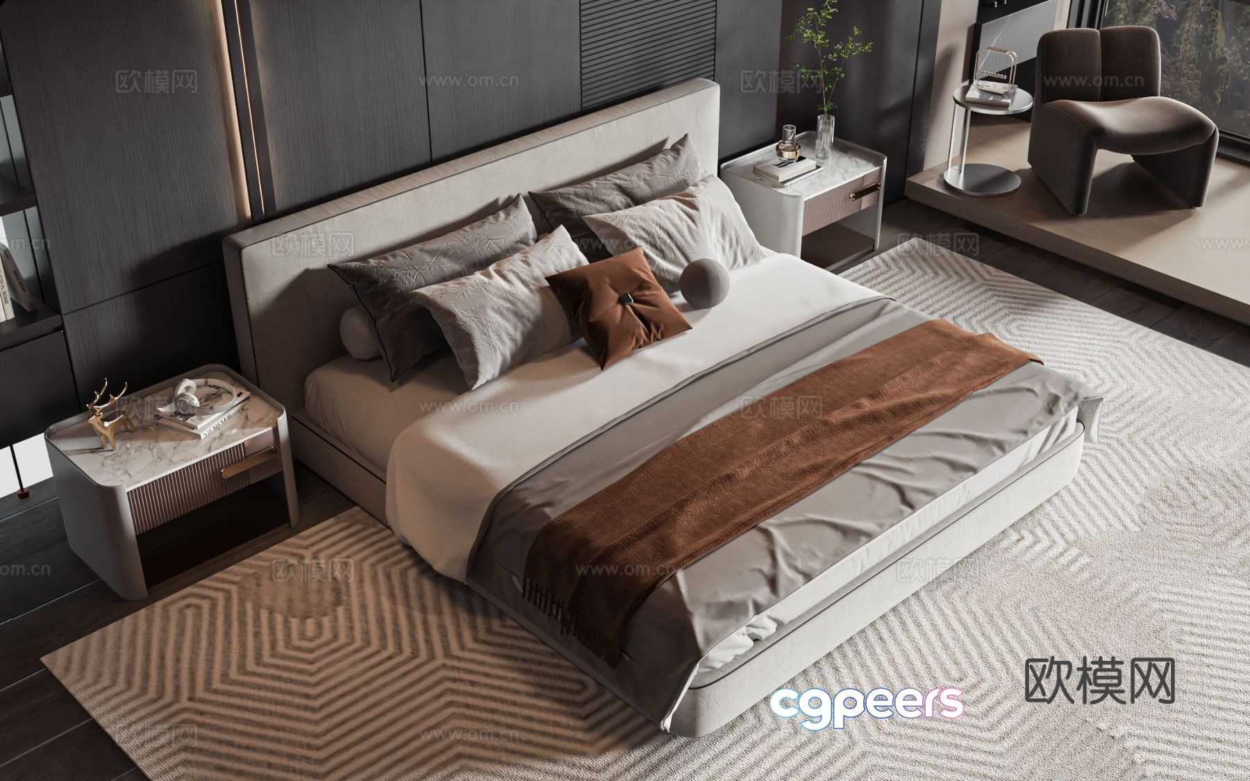 Modern style product bed double bed 3d model Modern style product bed double bed 3d model