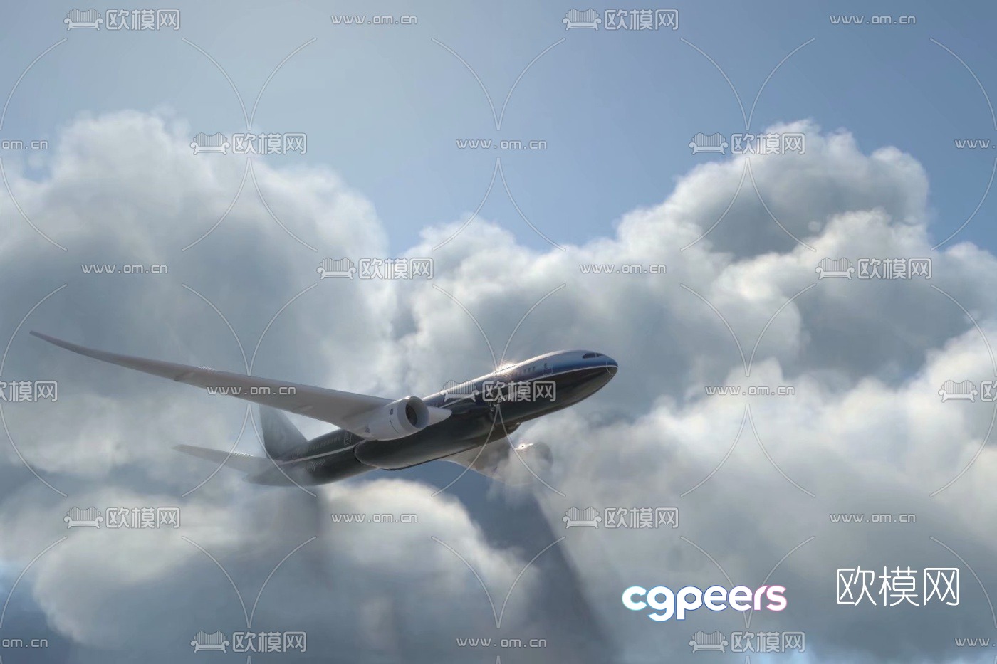 Modern large airliner airplane 3d model Modern large airliner airplane 3d model