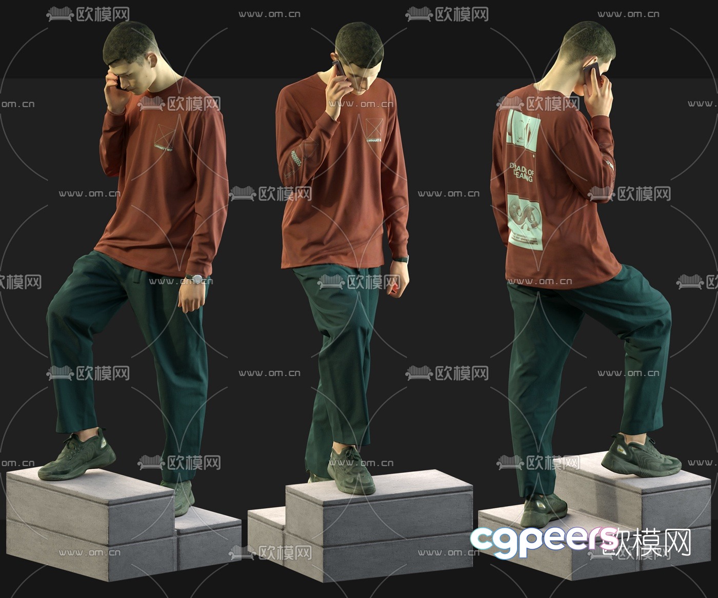 Modern standing man character 3d model Modern standing man character 3d model