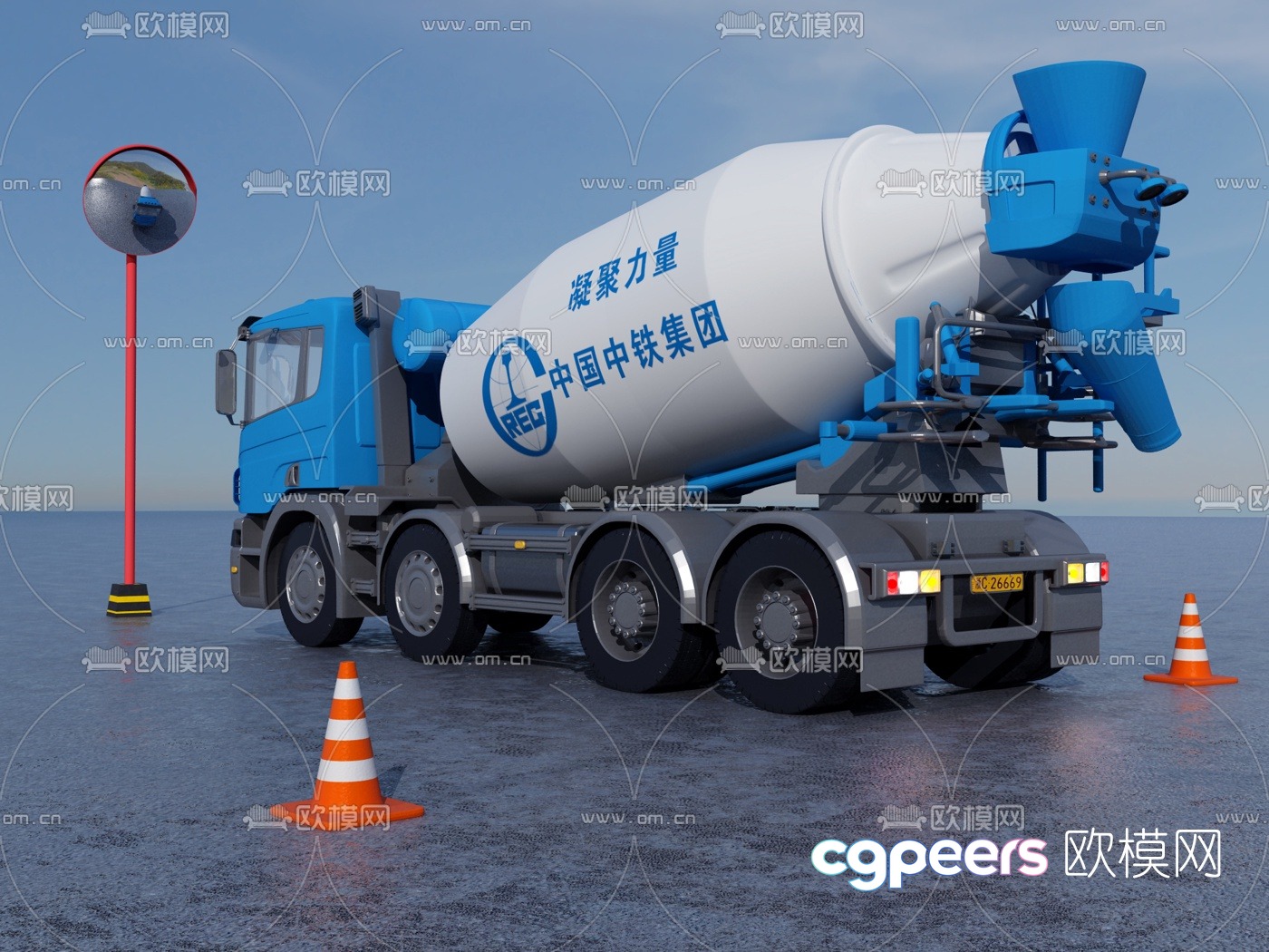 Modern concrete tanker 3d model Modern concrete tanker 3d model