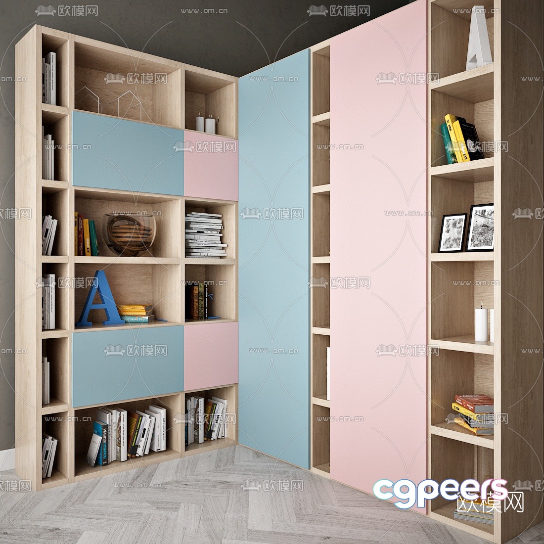 Modern solid wood children’s decorative cabinet 3d model Modern solid wood children’s decorative cabinet 3d model