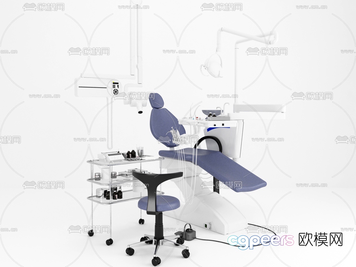 Modern hospital dental treatment chair 3d model Modern hospital dental treatment chair 3d model