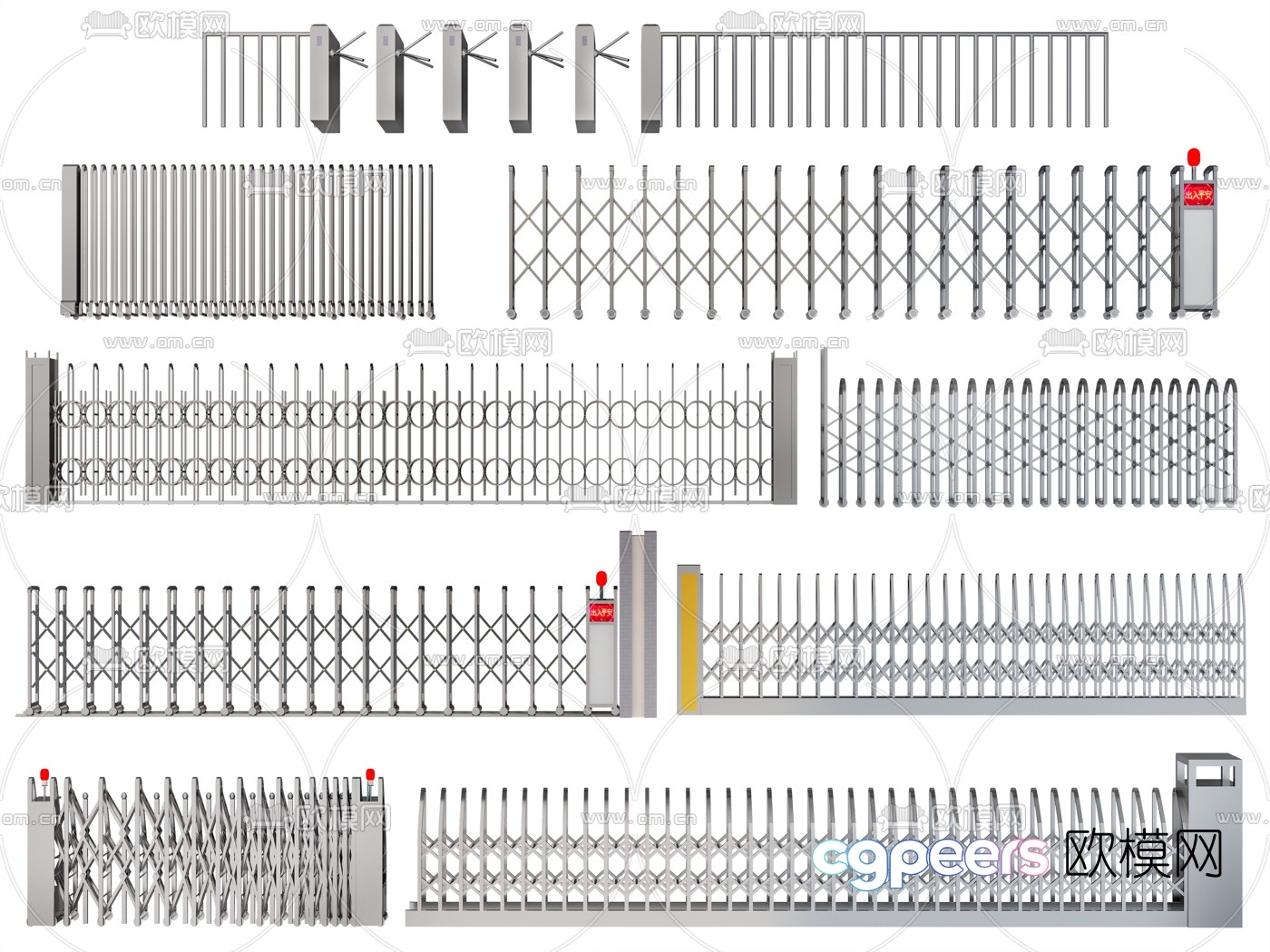 Modern electric telescopic door 3d model Modern electric telescopic door 3d model