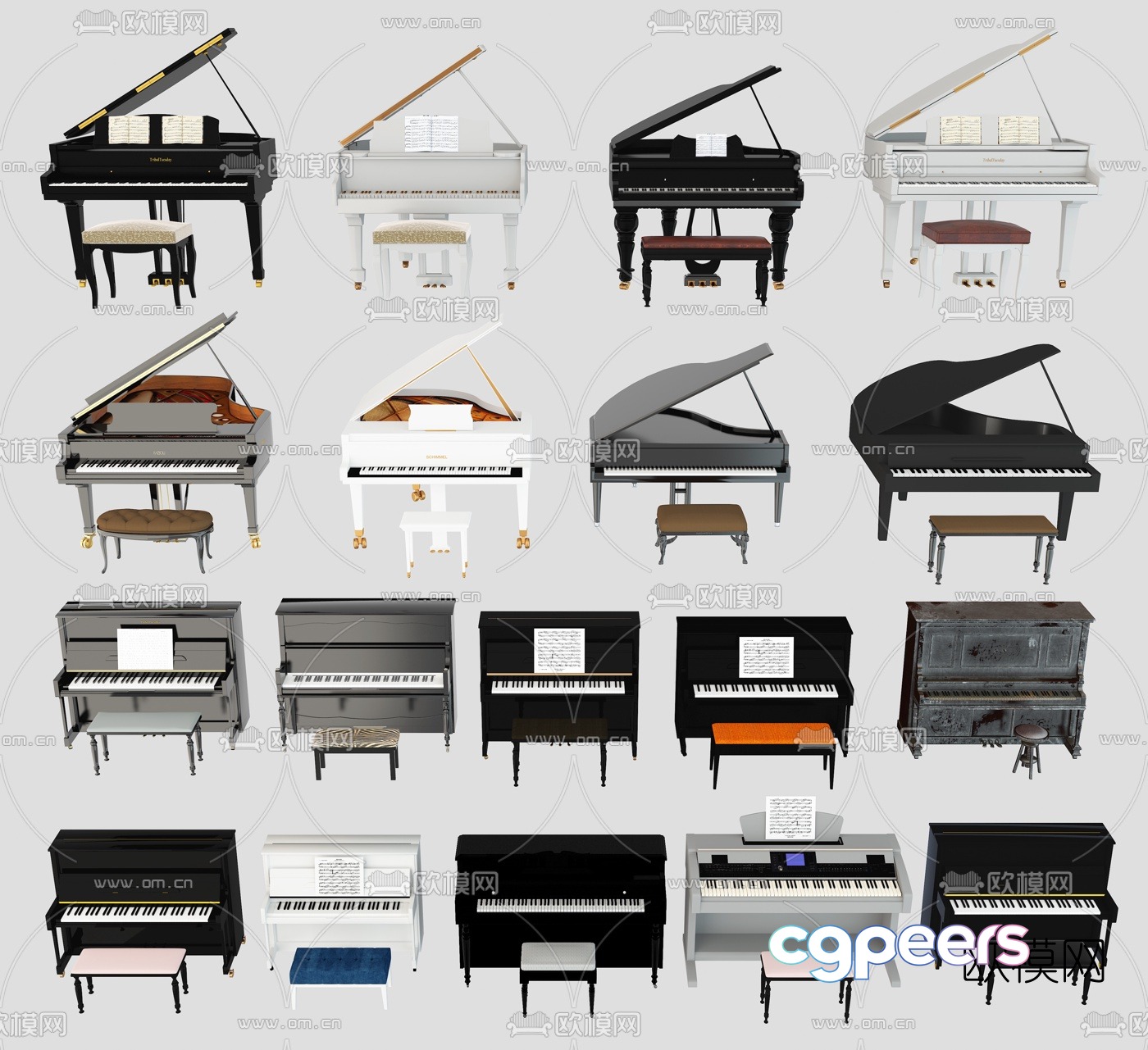 modern piano 3d model modern piano 3d model