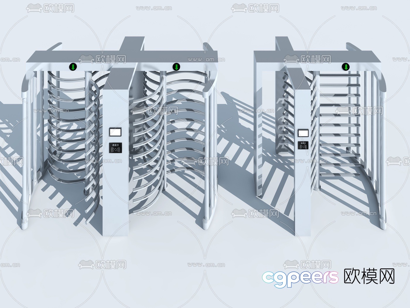 Modern train station bus station one-way gate 3d model Modern train station bus station one-way gate 3d model