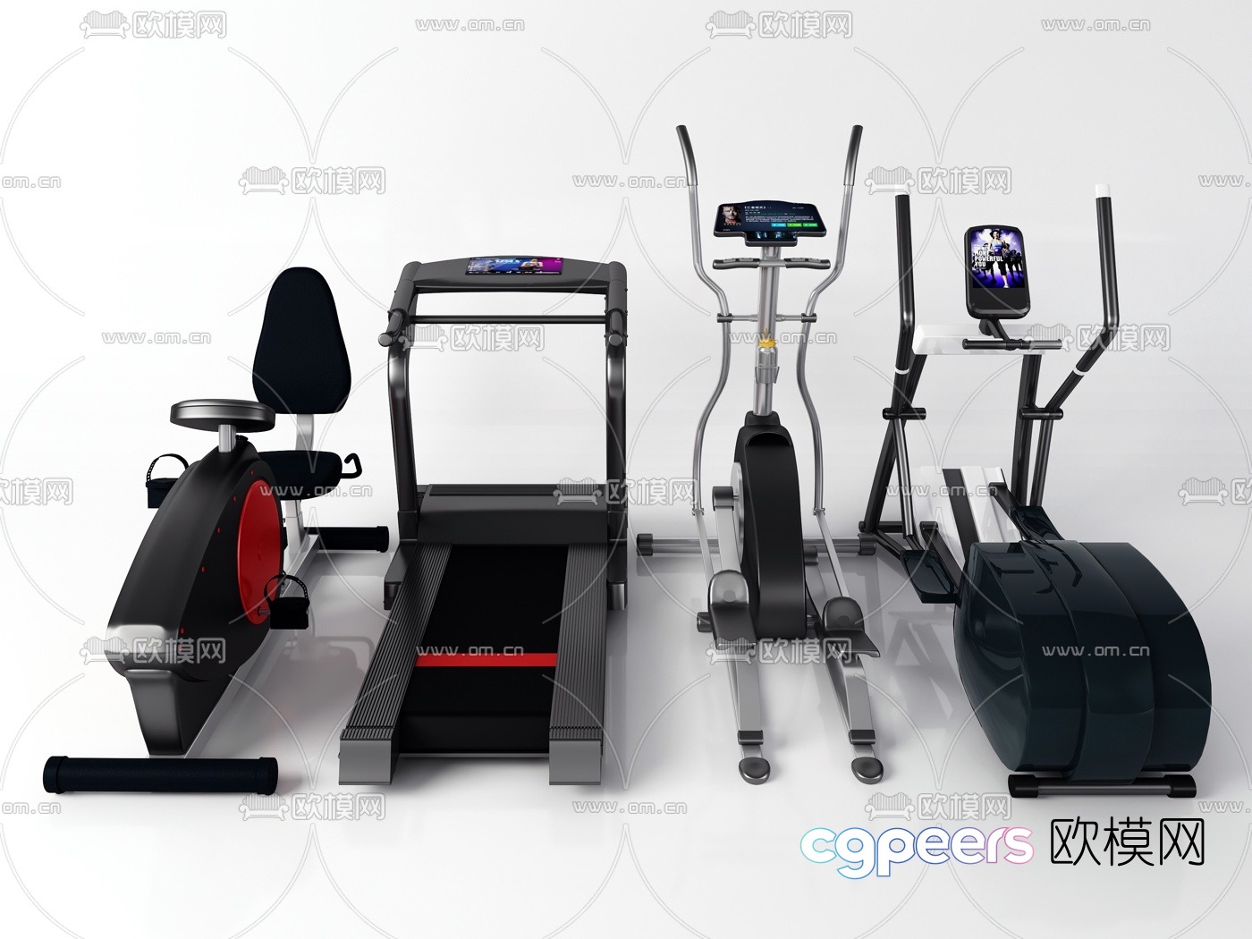 Modern treadmill fitness equipment 3d model Modern treadmill fitness equipment 3d model