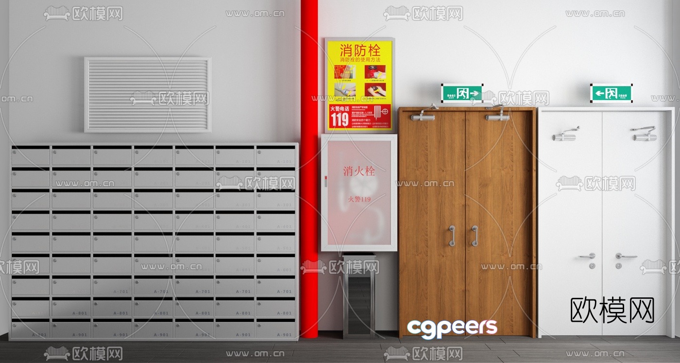 Modern fire hydrant fire door 3d model Modern fire hydrant fire door 3d model