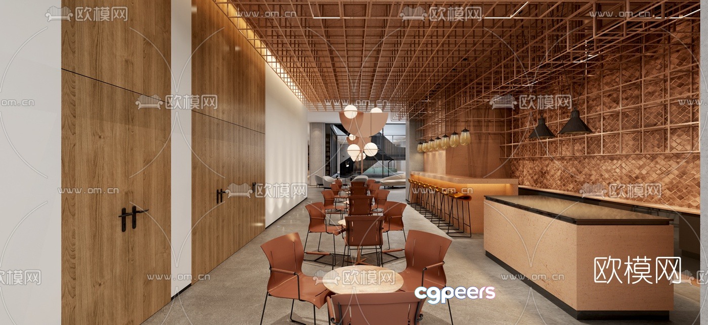 Modern hotel lobby leisure area 3d model Modern hotel lobby leisure area 3d model