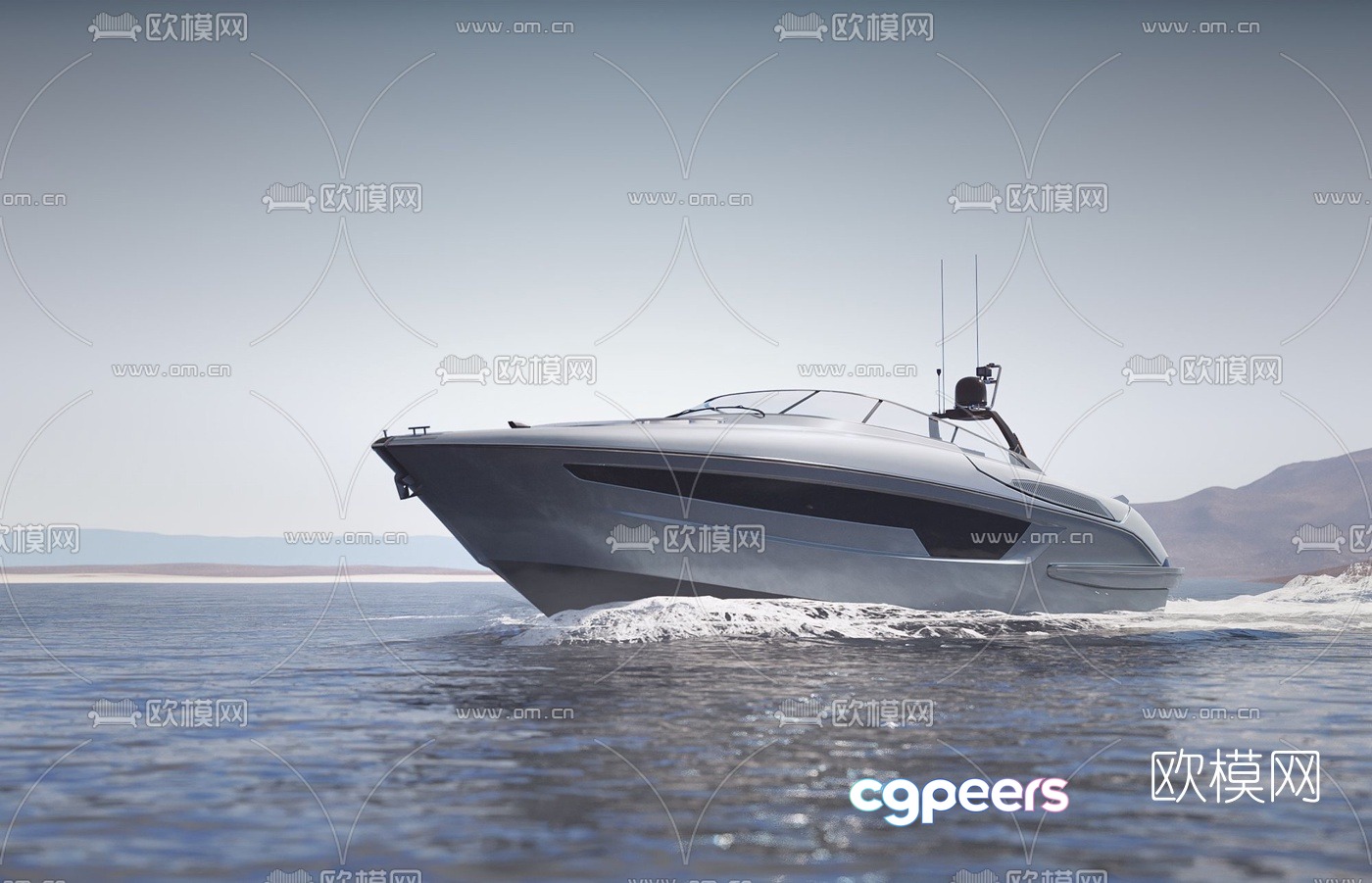 Modern yacht speedboat 3d model Modern yacht speedboat 3d model