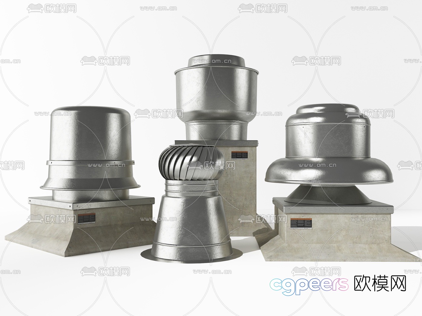 Modern stainless steel industrial air exhaust vent 3d model Modern stainless steel industrial air exhaust vent 3d model
