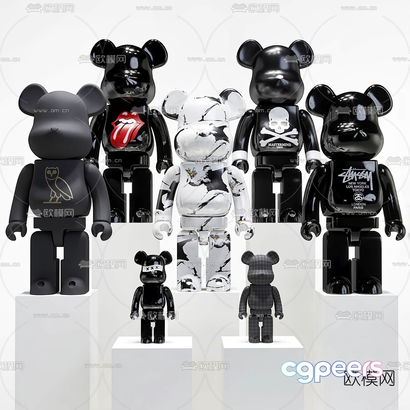 Modern violent bear doll sculpture 3d model Modern violent bear doll sculpture 3d model