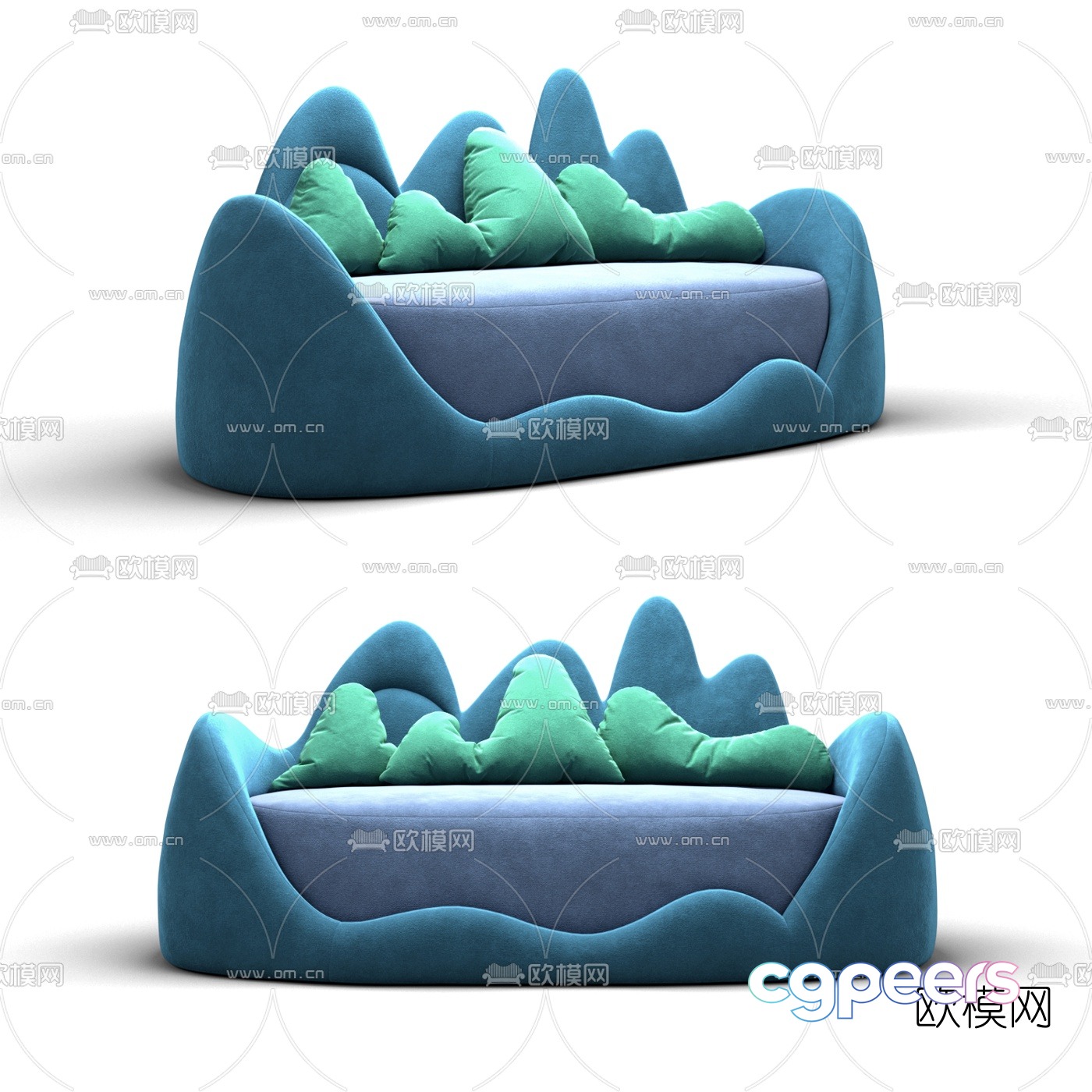 Modern fabric children’s sofa 3d model Modern fabric children’s sofa 3d model