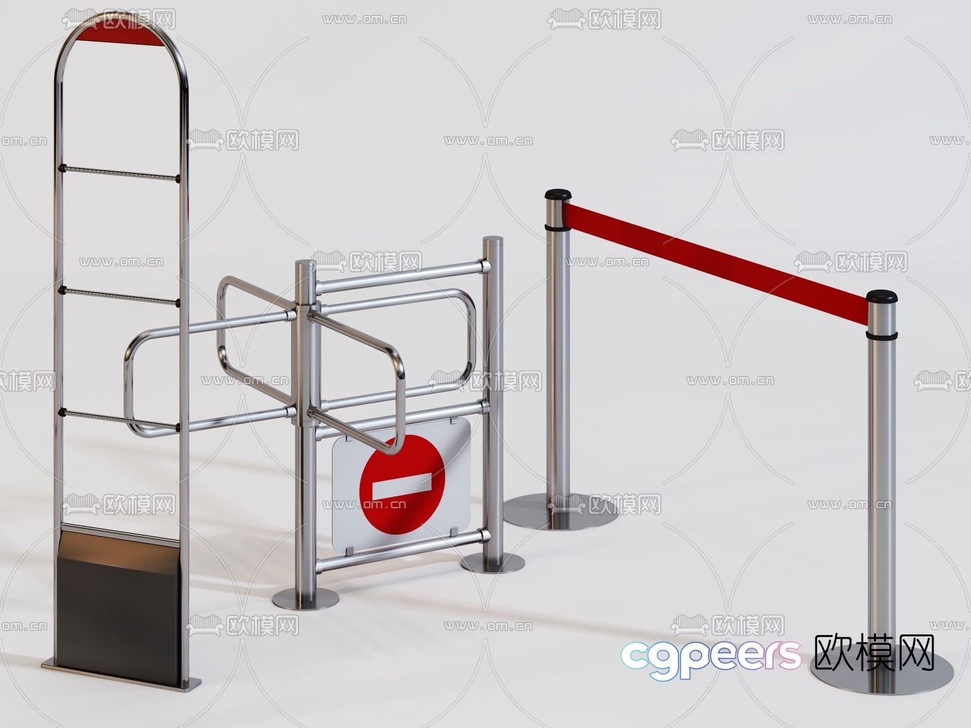 Modern security gate 3d model Modern security gate 3d model
