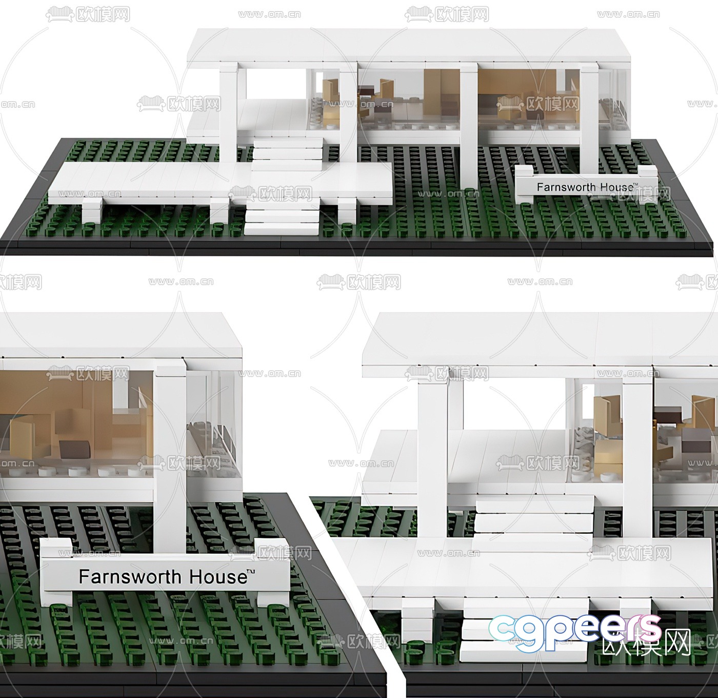 Modern building block construction toy 3d model Modern building block construction toy 3d model