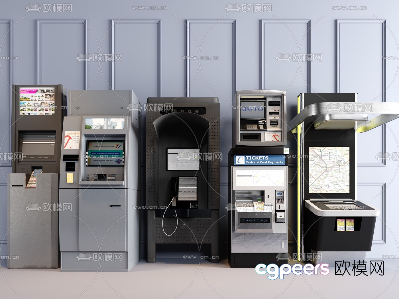 Modern bank ATM self-service machine 3d model Modern bank ATM self-service machine 3d model