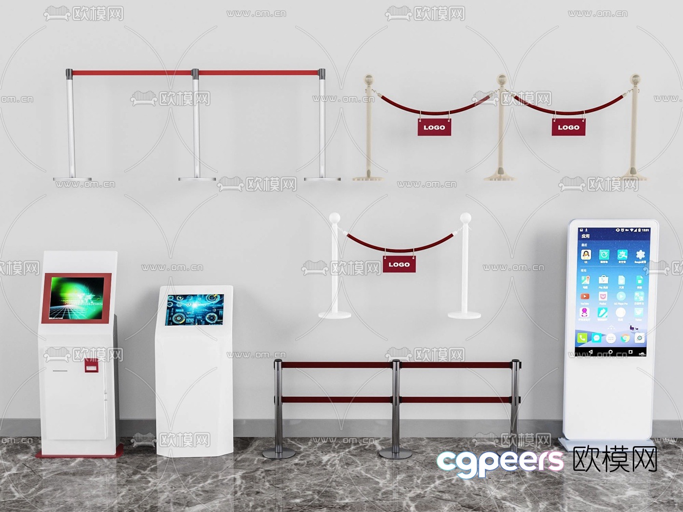 Modern smart all-in-one concierge column 3D model Modern smart all-in-one concierge column 3D model