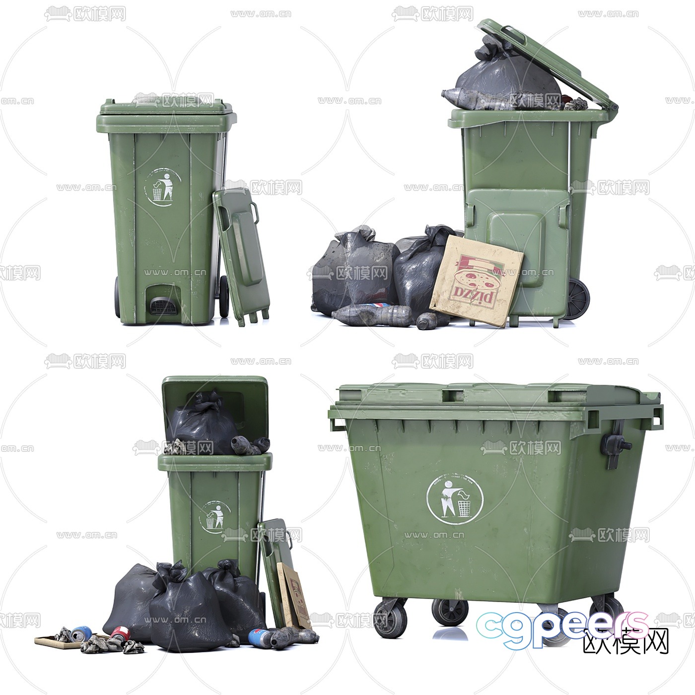 Modern outdoor trash can 3d model Modern outdoor trash can 3d model