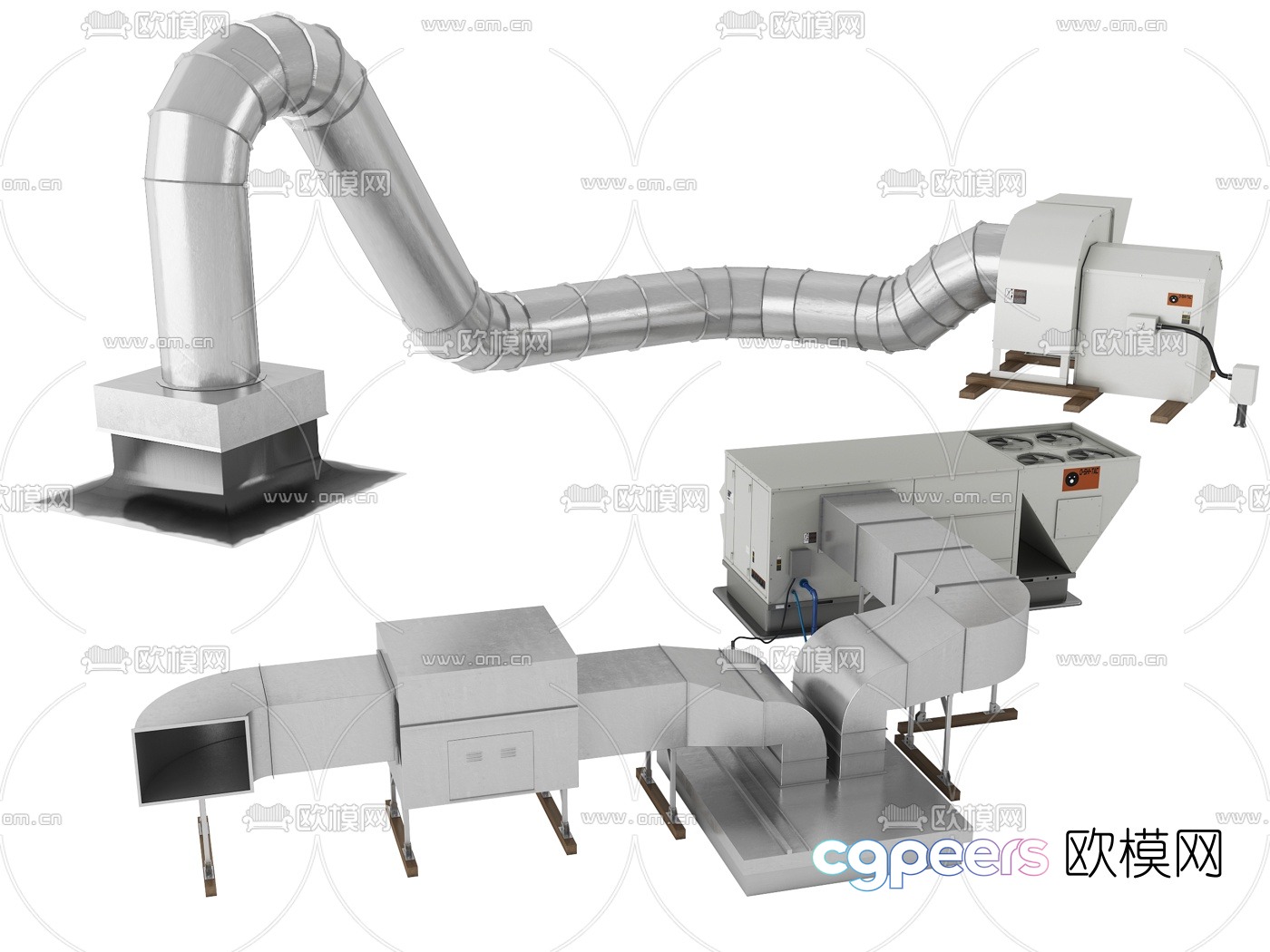 Modern industrial air conditioner air outlet duct 3d model Modern industrial air conditioner air outlet duct 3d model