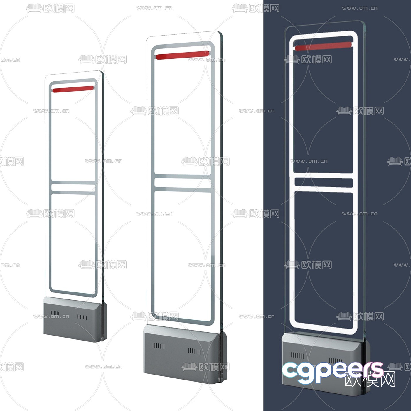 Modern anti-theft sensor access control 3d model