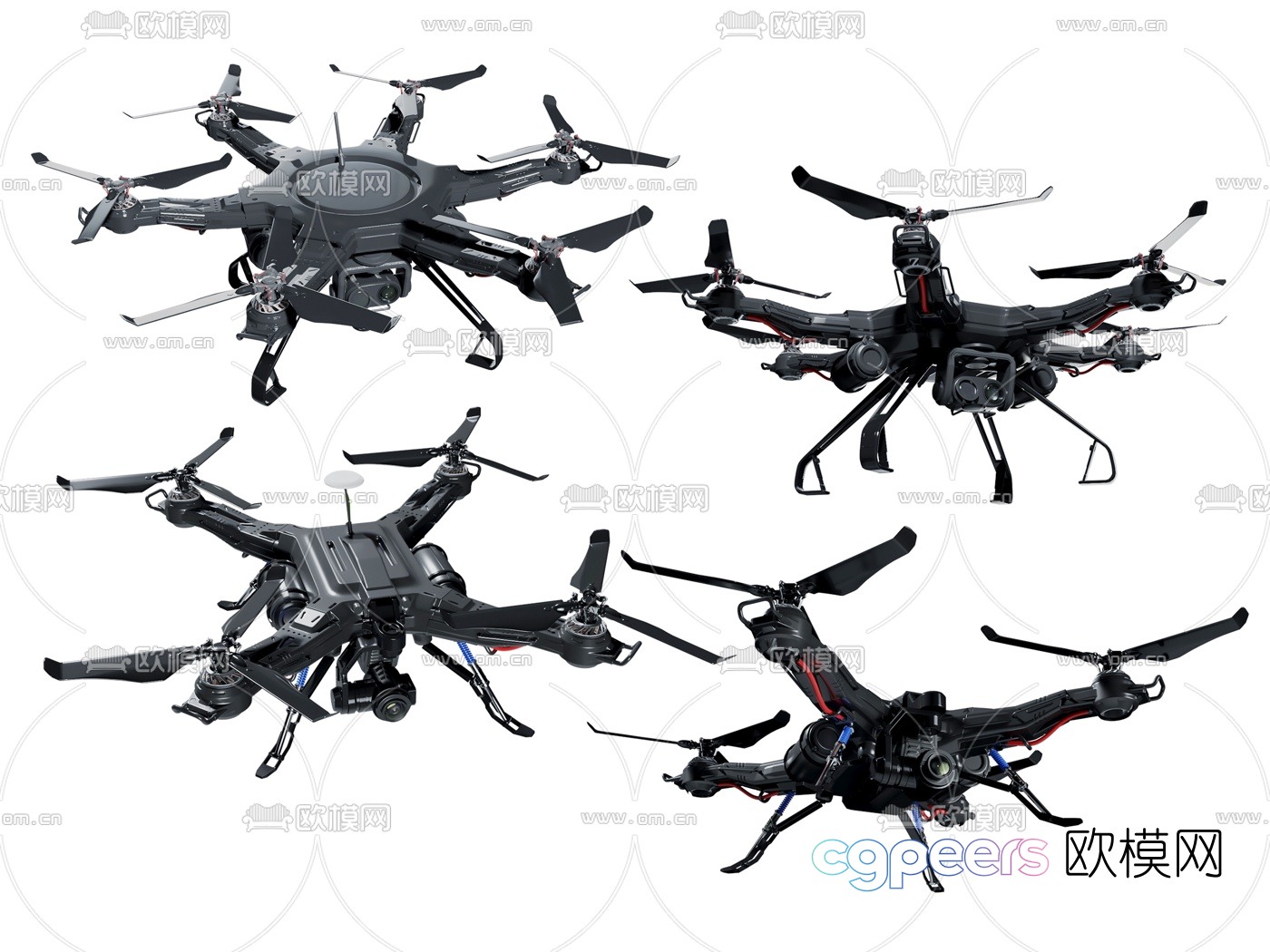 Modern drone 3d model