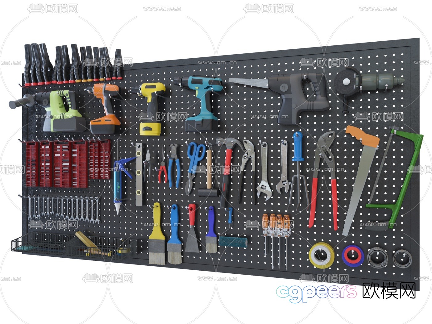 Industrial style hardware repair tools 3d model Industrial style hardware repair tools 3d model