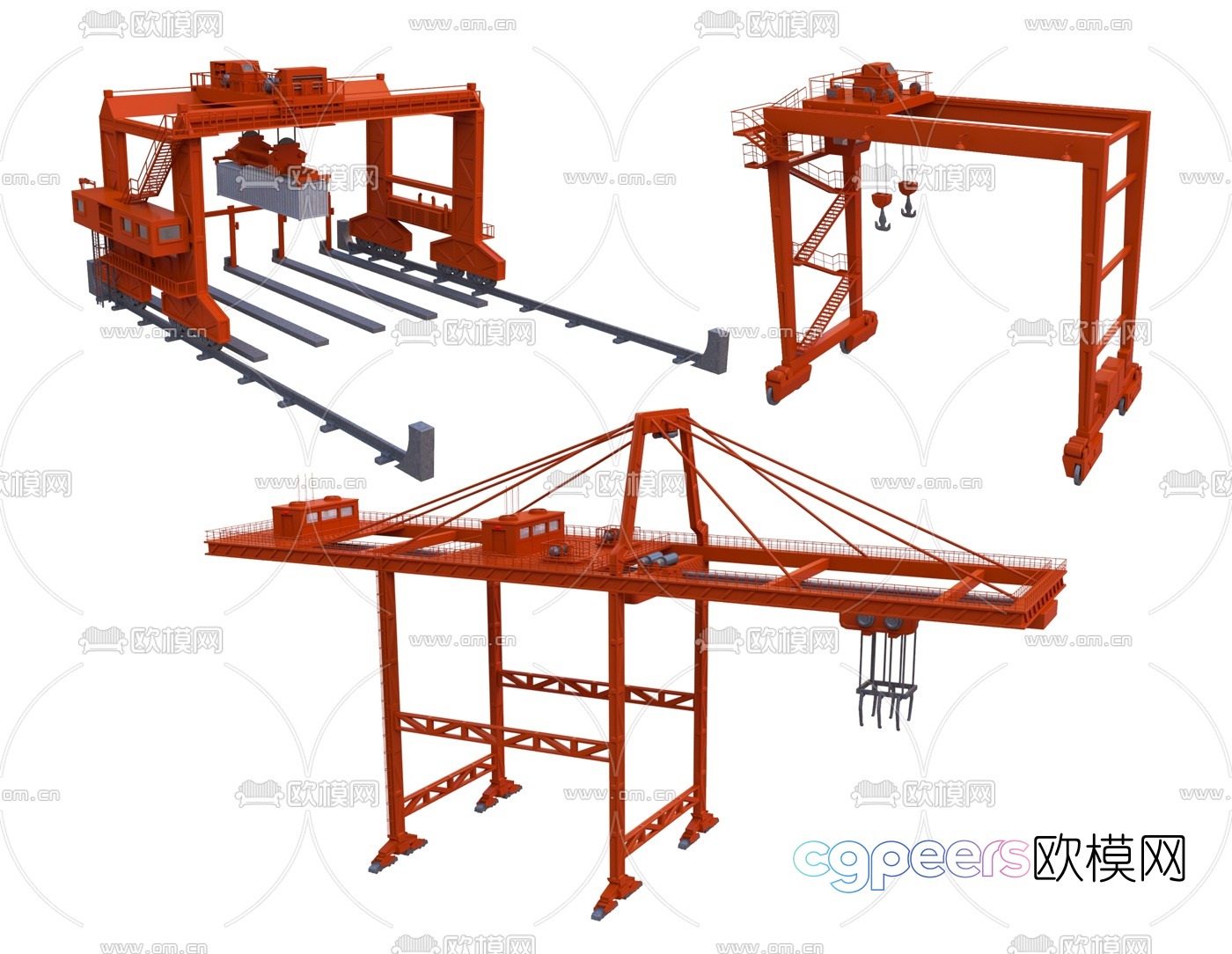 Modern crane tower 3d model Modern crane tower 3d model