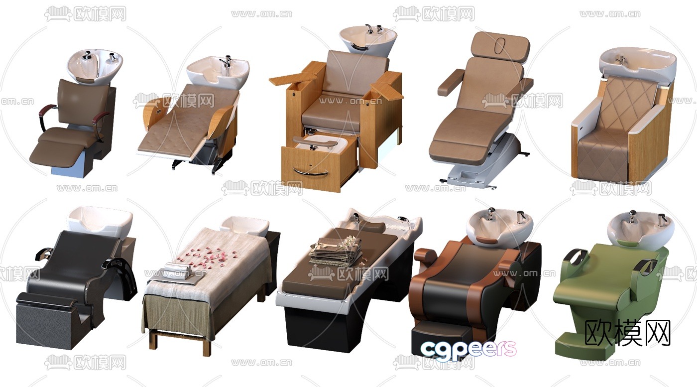 Modern barber shop shampoo chair 3d model Modern barber shop shampoo chair 3d model
