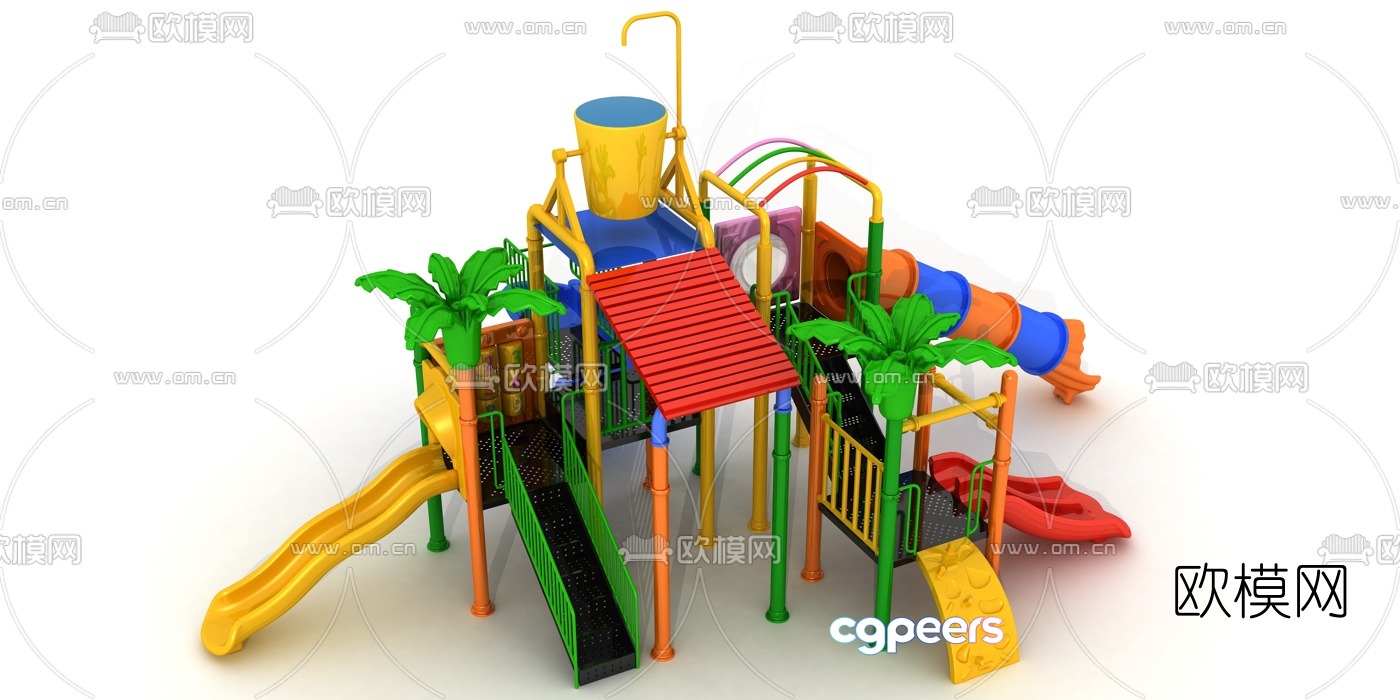 Modern children's slide amusement equipment 3d model Modern children's slide amusement equipment 3d model