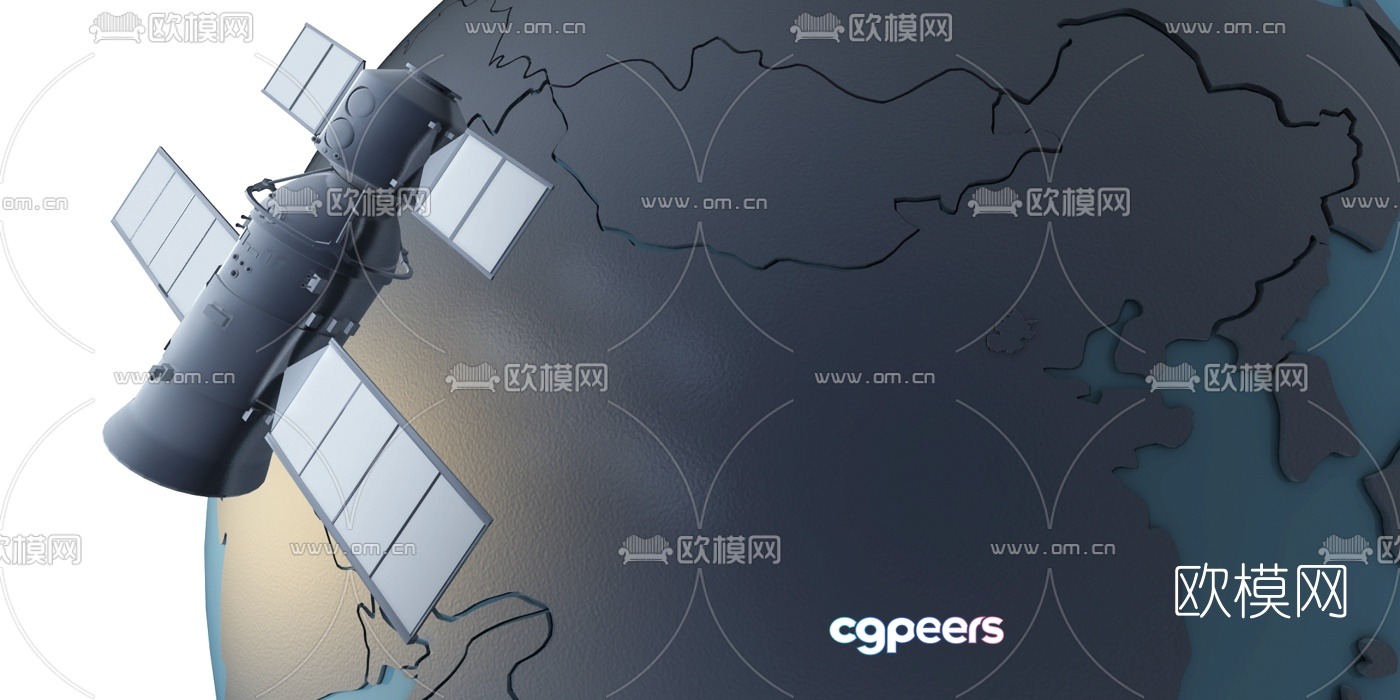 Modern earth satellite model 3d model Modern earth satellite model 3d model