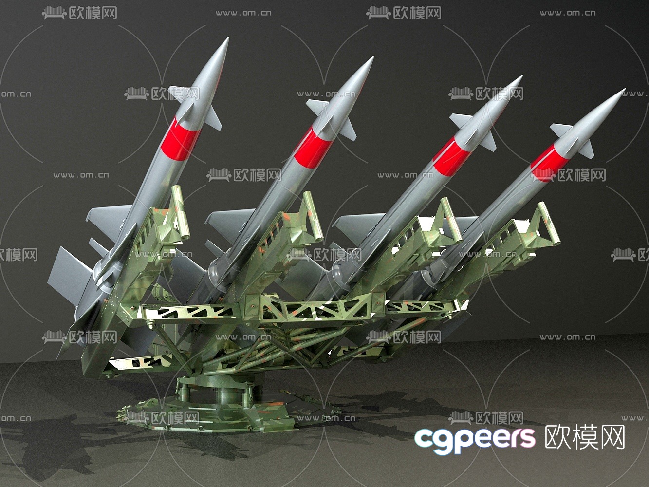 Modern rocket launch pad 3d model Modern rocket launch pad 3d model
