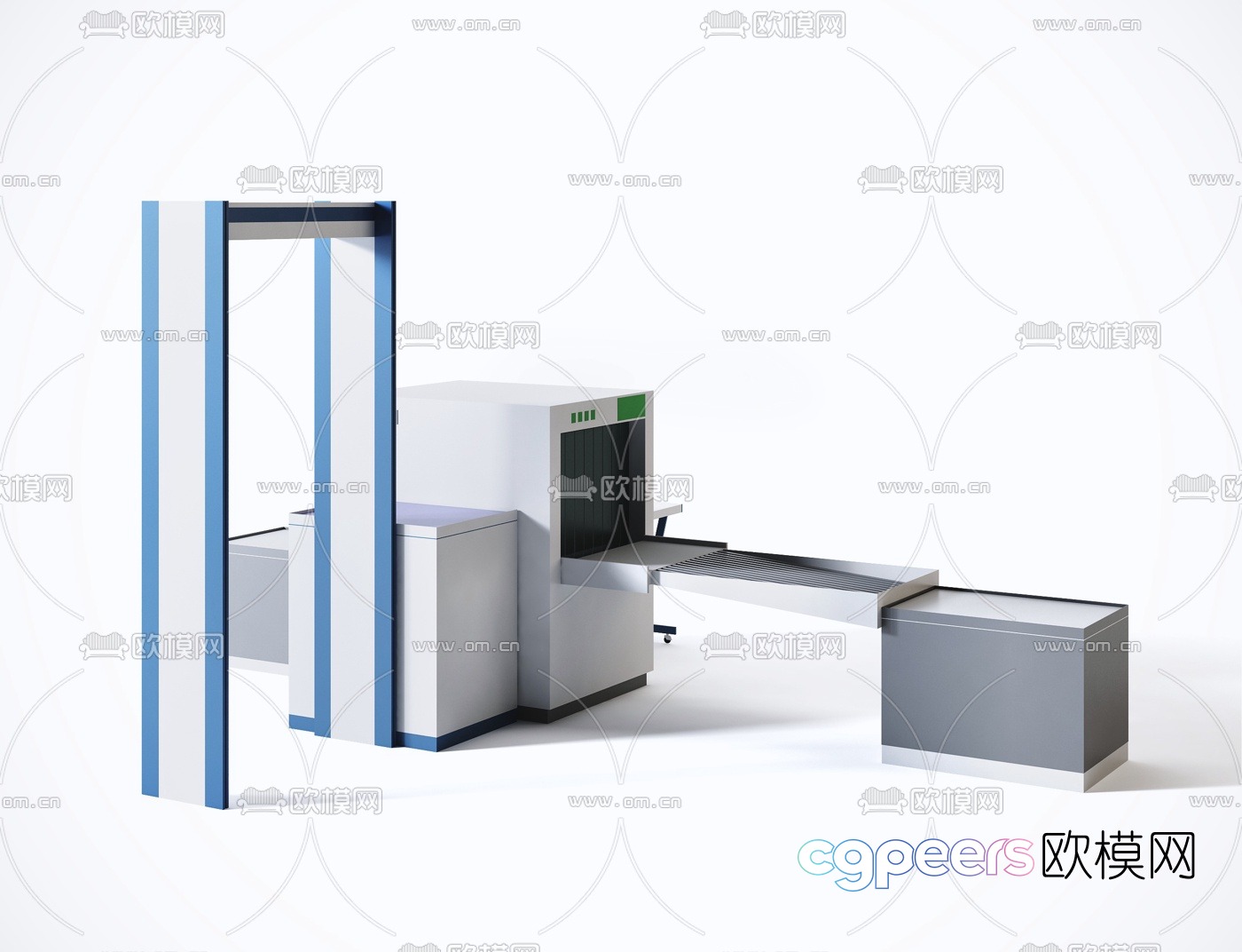 Modern security gate security inspection machine 3d model Modern security gate security inspection machine 3d model