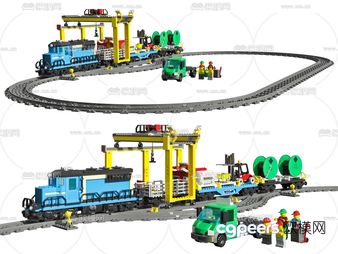 Modern lego train toy 3d model Modern lego train toy 3d model