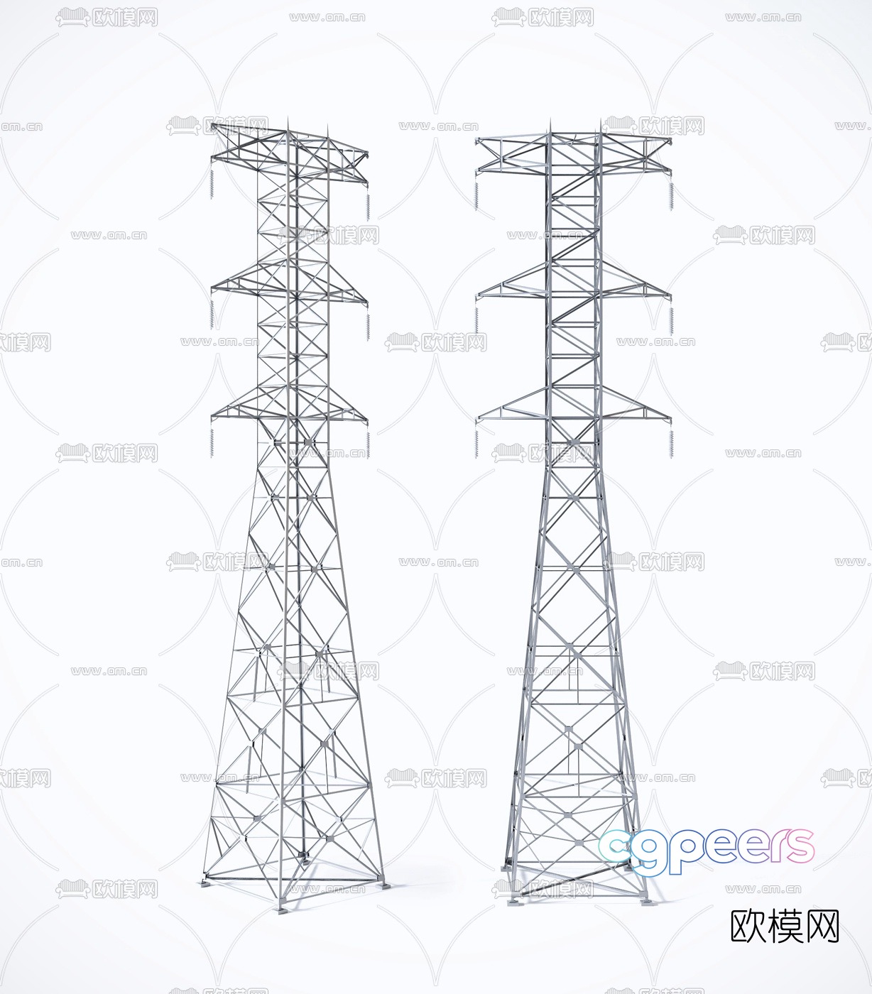 Modern outdoor high voltage line tower 3d model Modern outdoor high voltage line tower 3d model