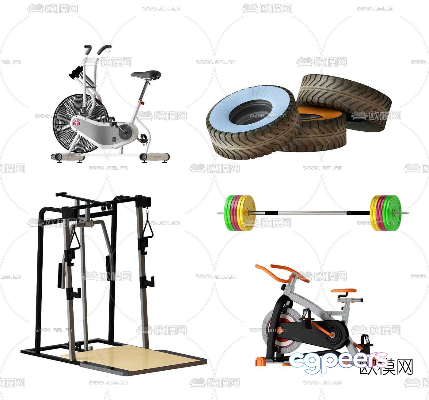 Modern fitness equipment 3d model Modern fitness equipment 3d model