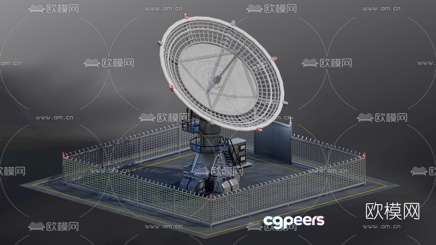 Modern radar signal tower 3d model Modern radar signal tower 3d model