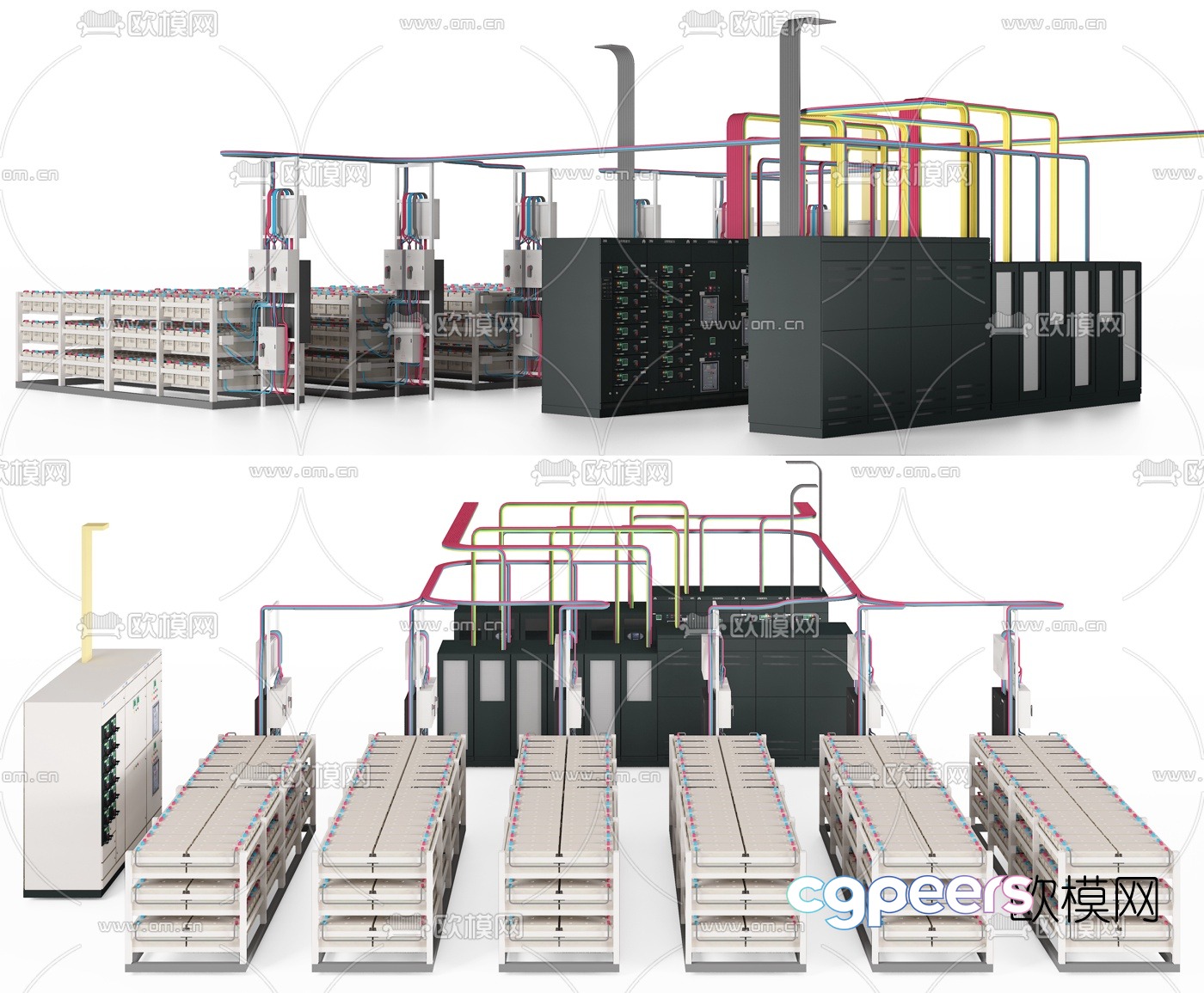 Modern computer room server equipment 3d model Modern computer room server equipment 3d model