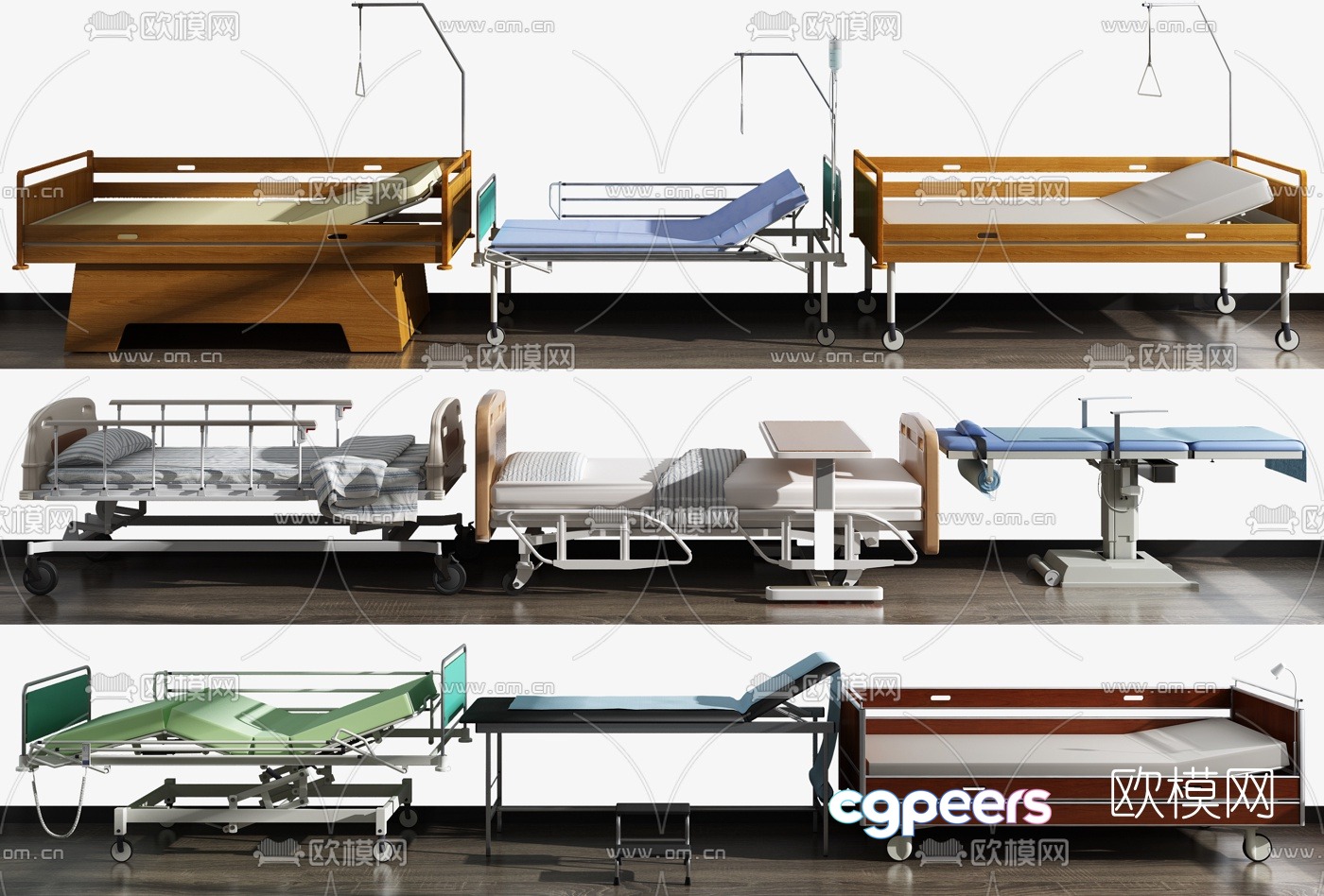 Modern medical equipment hospital bed combination 3d model Modern medical equipment hospital bed combination 3d model
